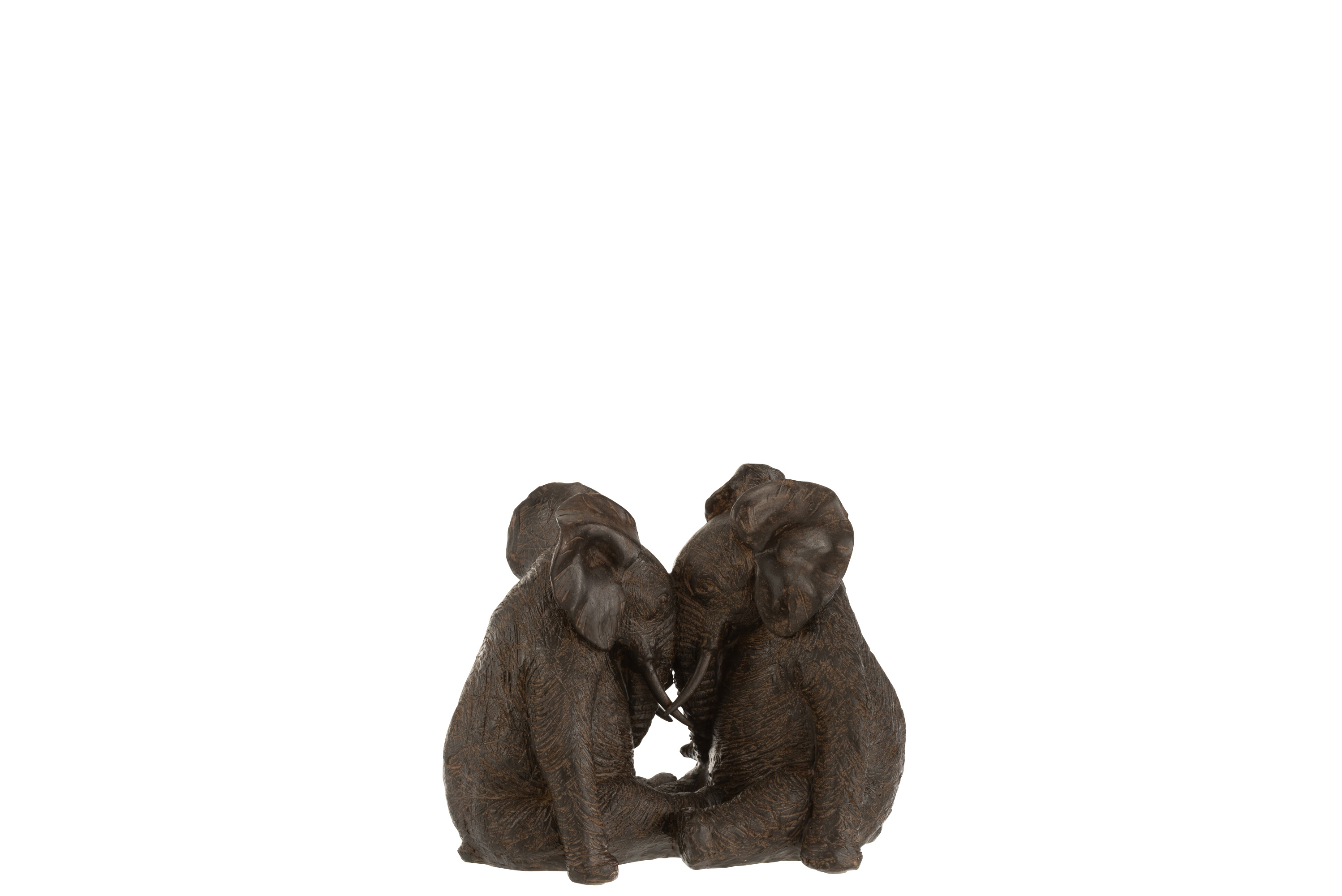 Statuette Couple d'éléphants H20cm
