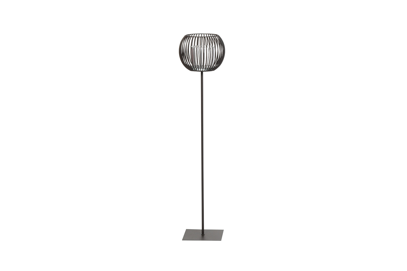 Windlicht Pino H90cm - metaal & glas - zwart