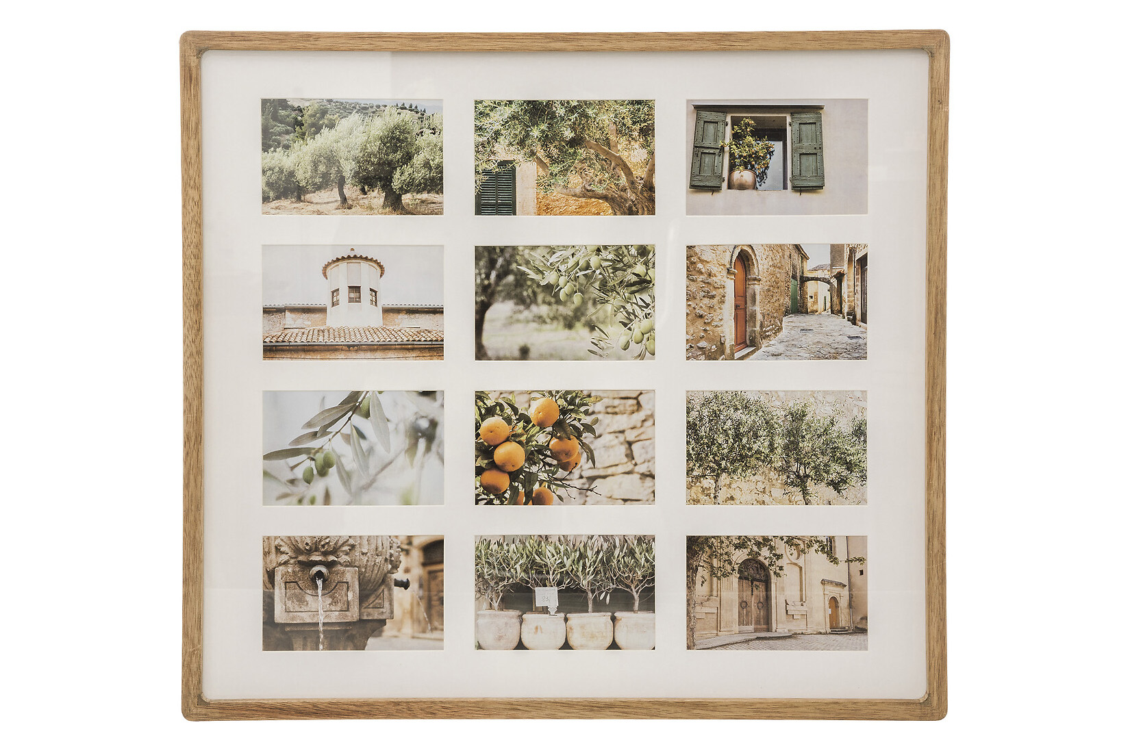 Fotokader Collage Milea  set van 12 10x15cm - hout/glas - naturel