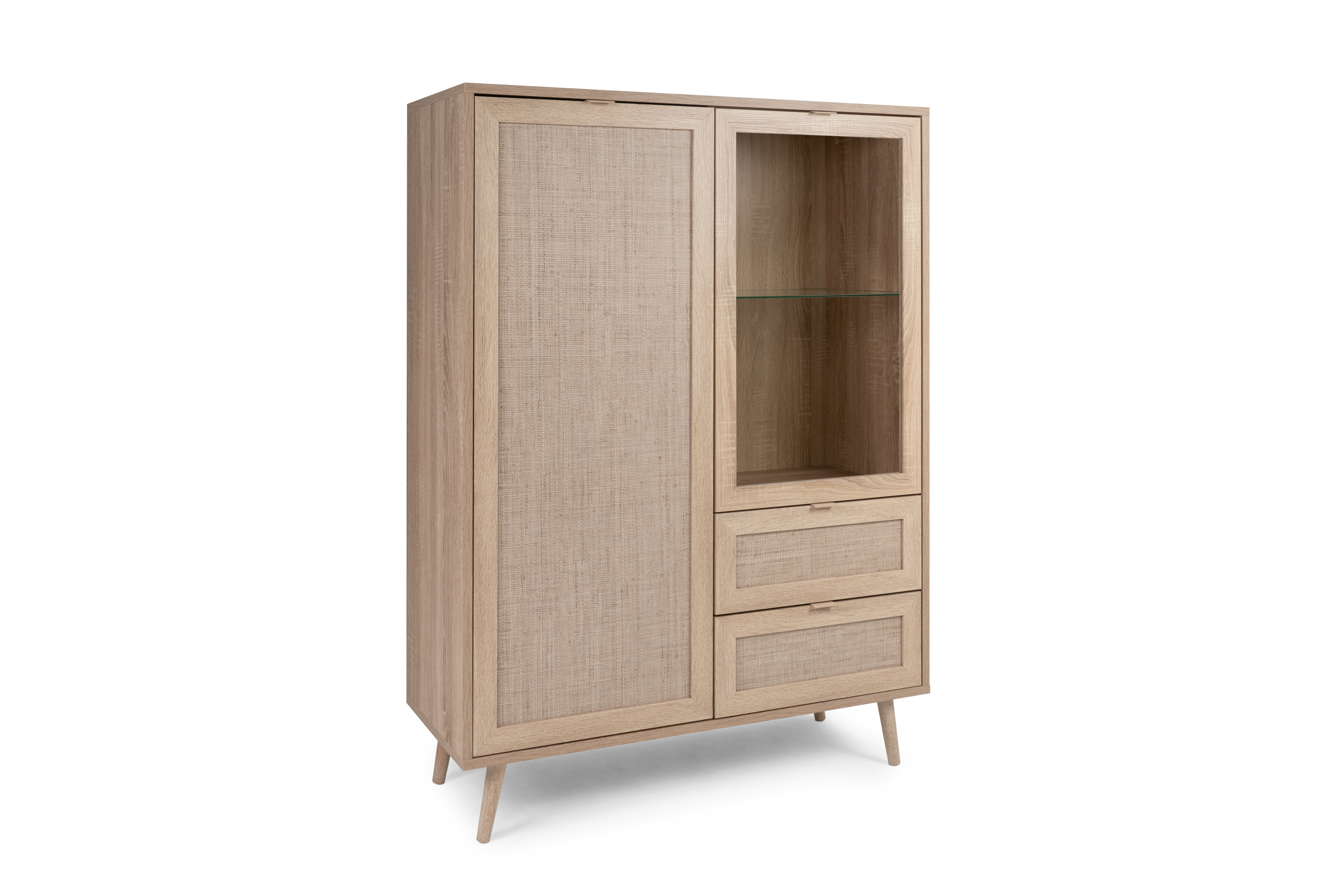 Vitrine Bali 103cm - mélamine - chêne sonoma