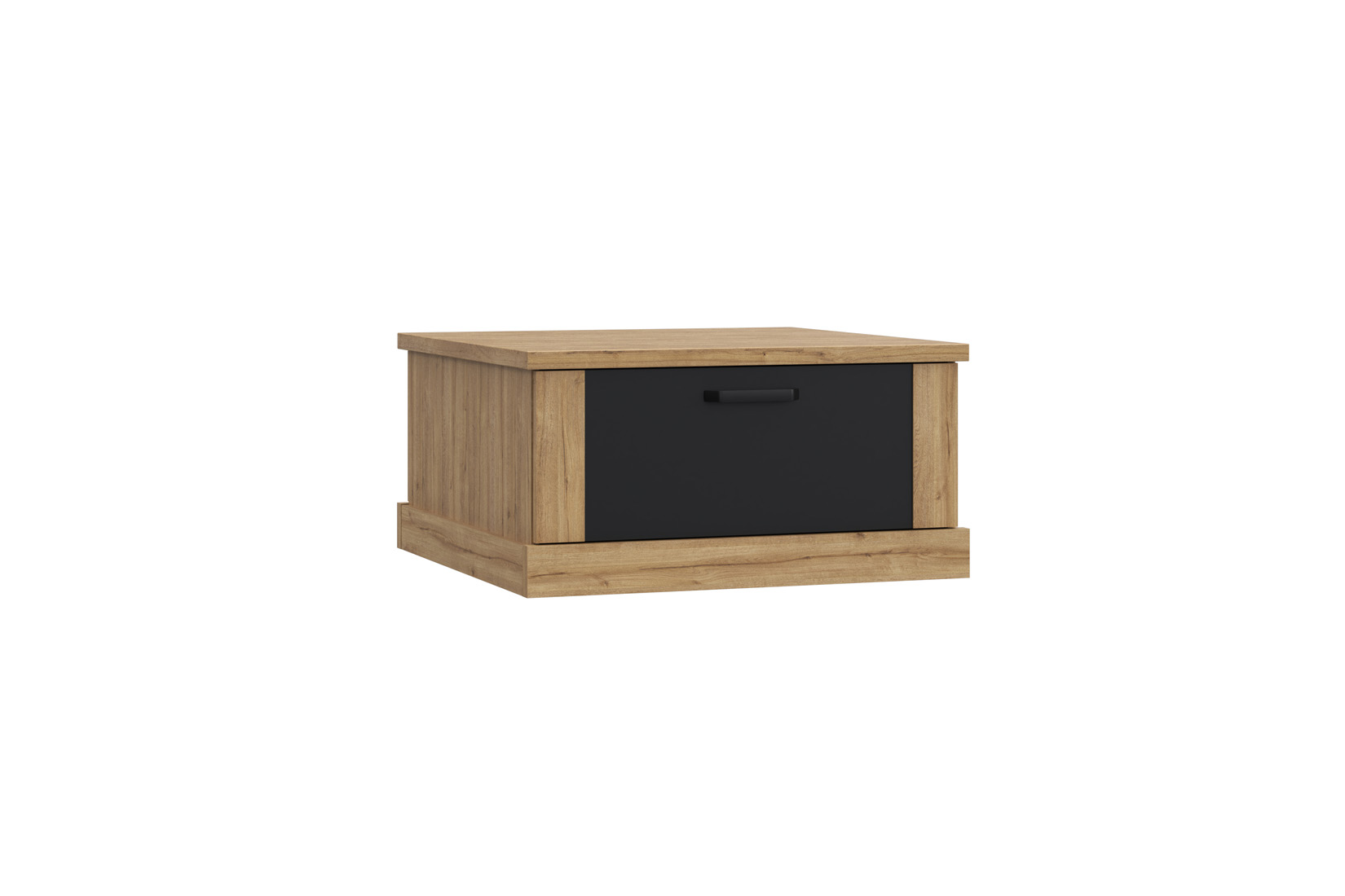 Table basse Kaszimiro 85x85cm  - décor - chêne waterford & noir