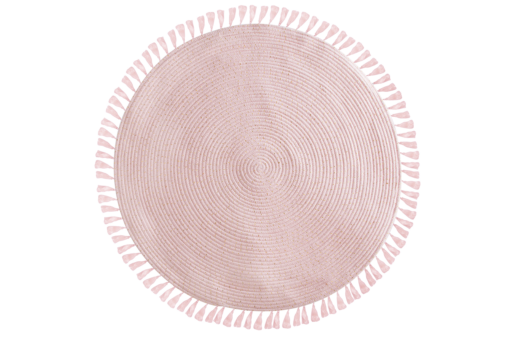 Tapis rond Lurex Ø90cm - polyester - rose
