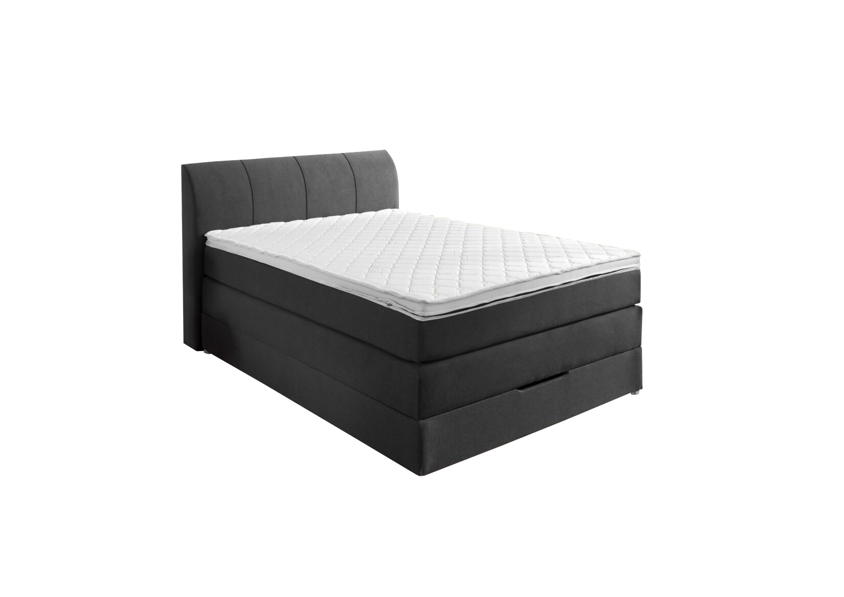 Boxspring BX1440  120x200cm - tissu - anthracite avec rangement