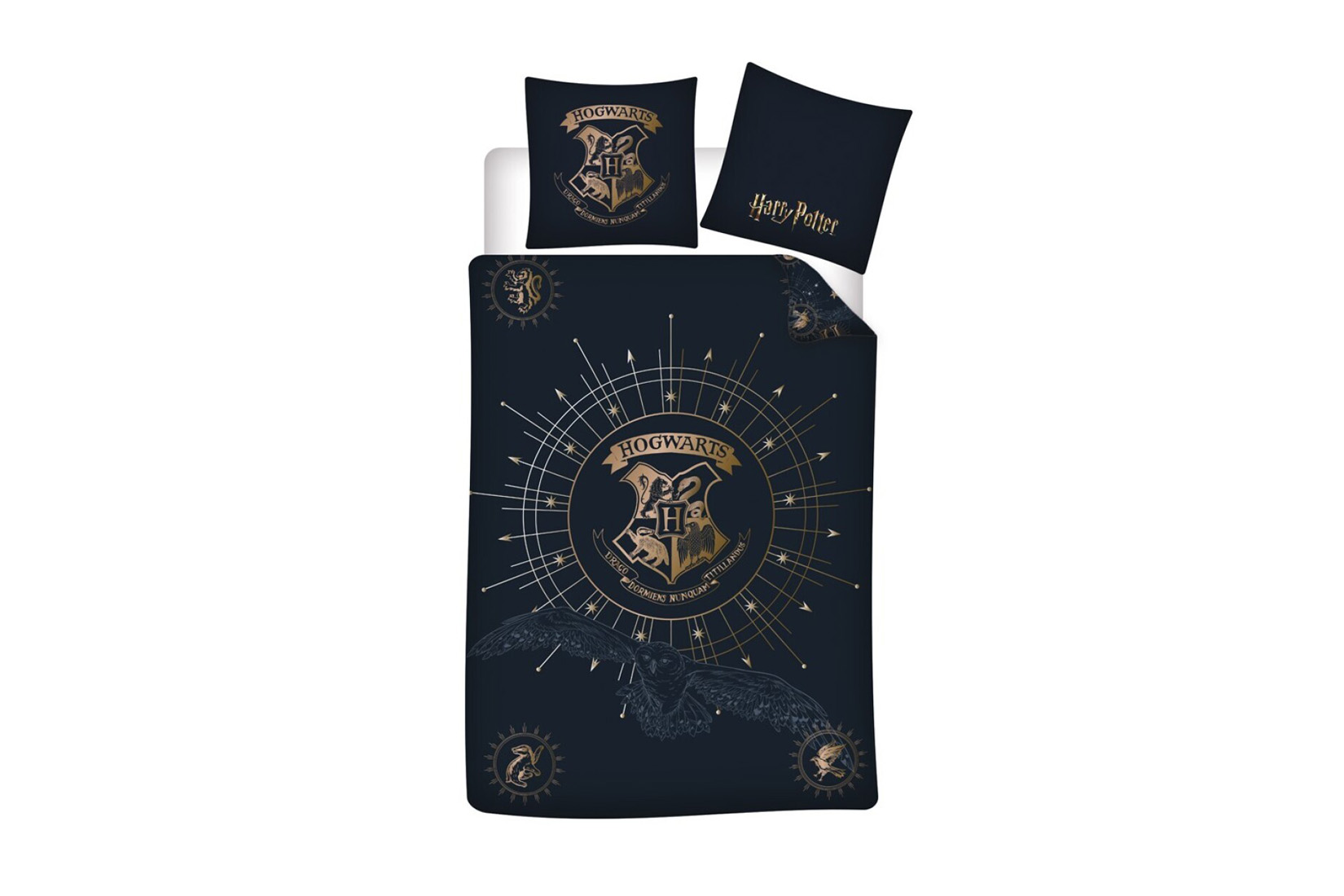 Dekbedovertrek Harry Potter 140x200cm - polyester/katoen - zwart