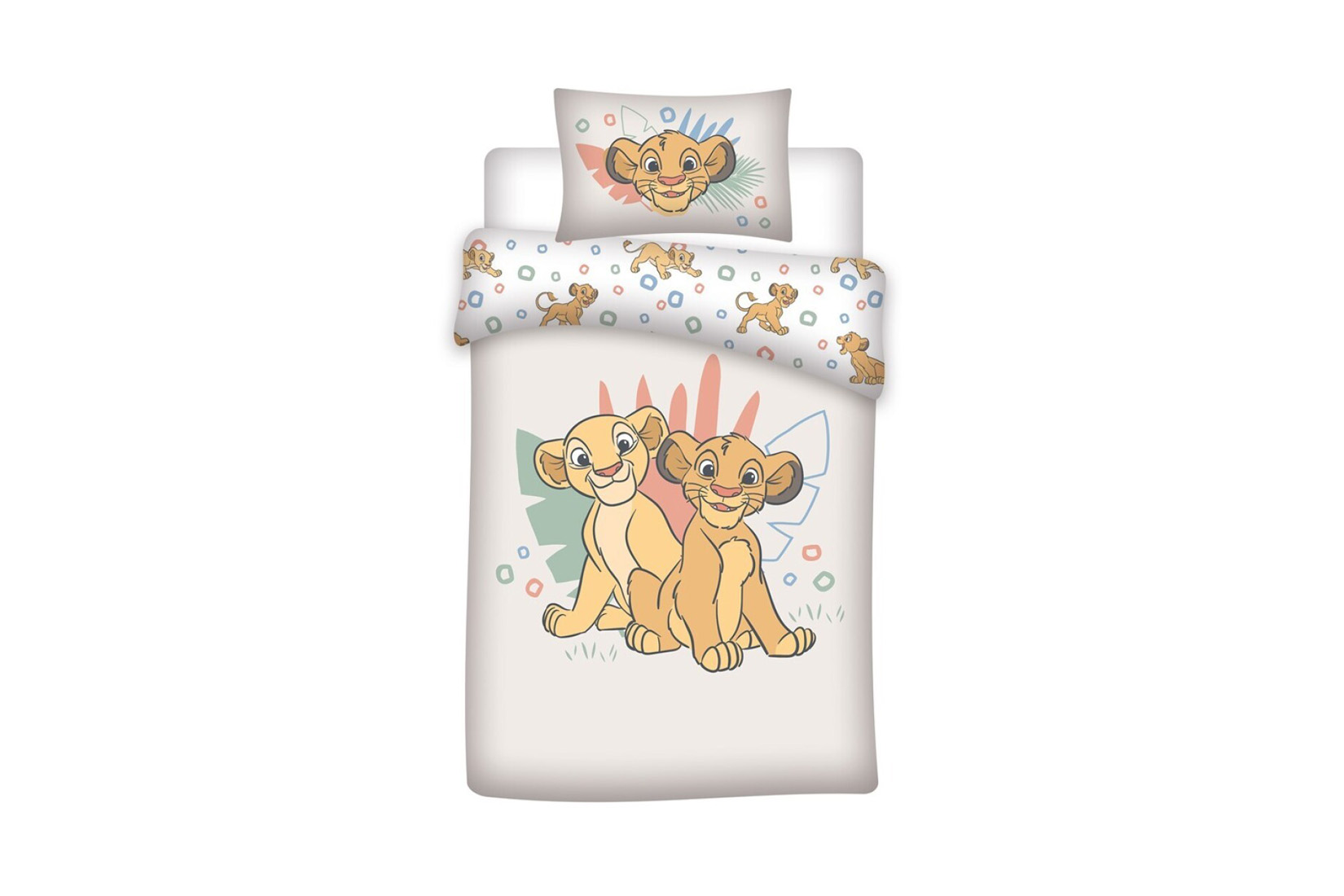 Dekbedovertrek Lion King 100x140cm - katoen - wit