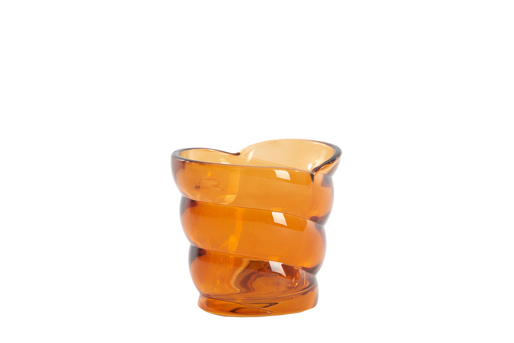 Theelichthouder Malea H9cm - glas - oranje