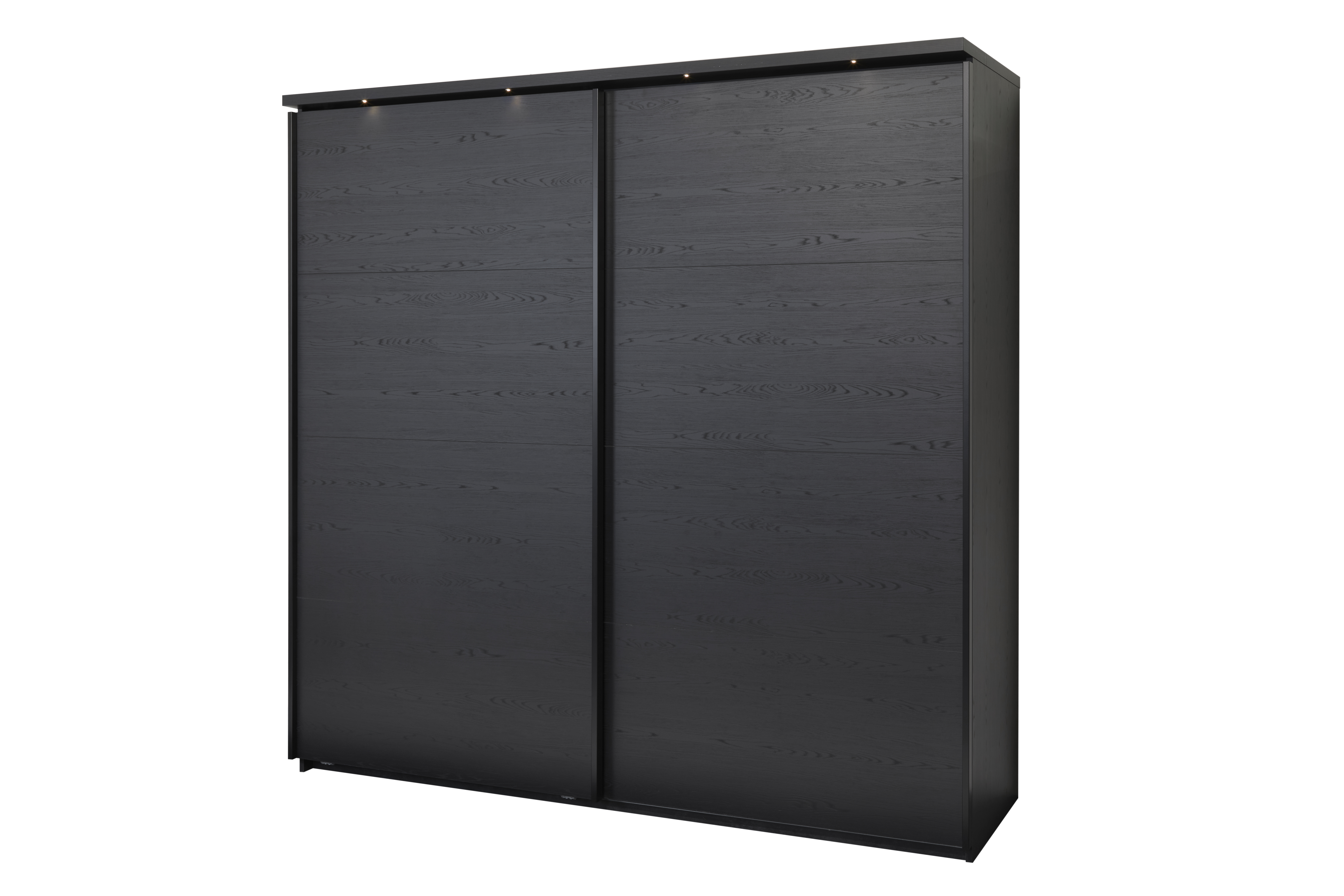 Armoire à portes coulissantes Rosie 245cm - mélamine - noir