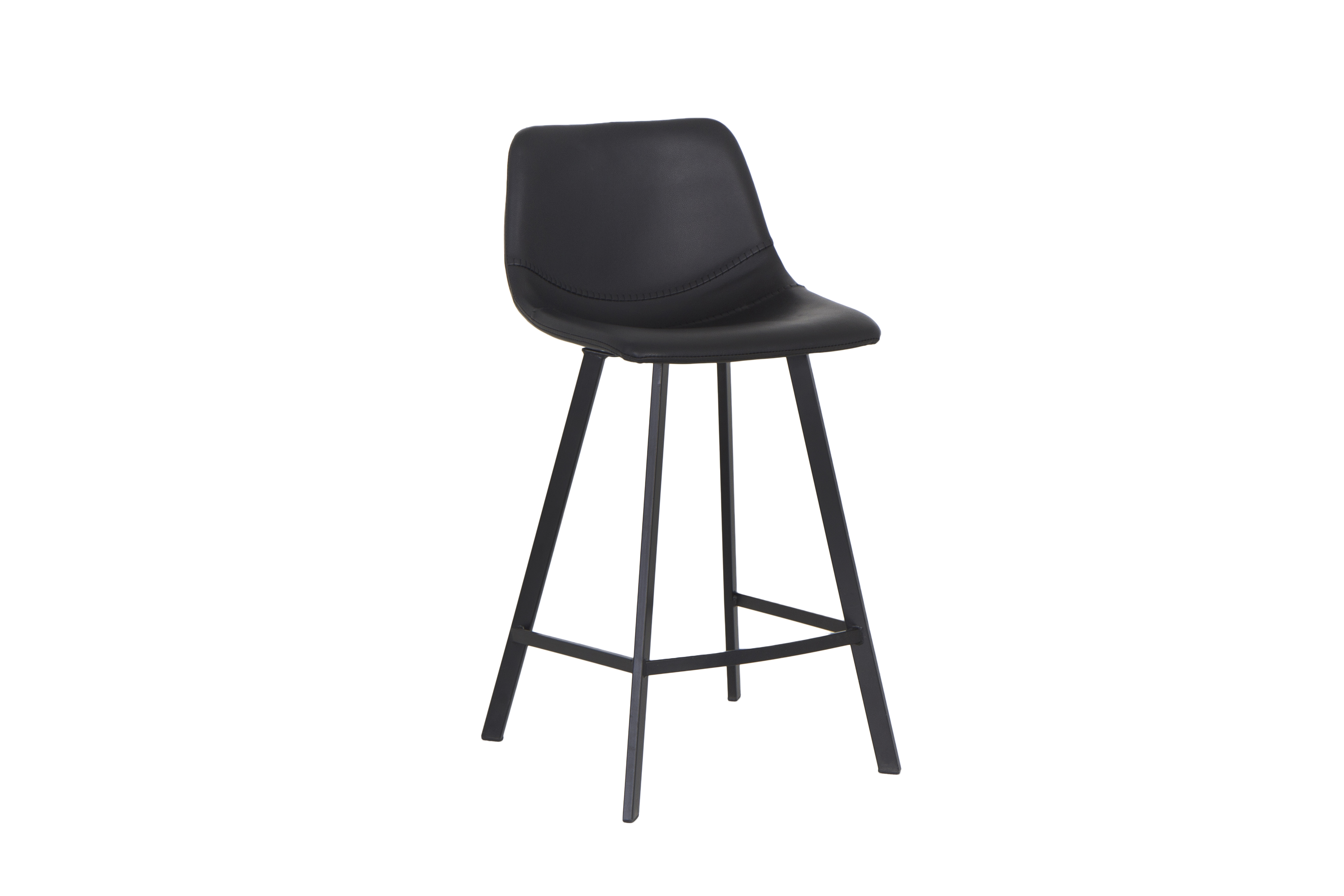 Chaise de bar Spartacus HA65cm - similicuir - noir
