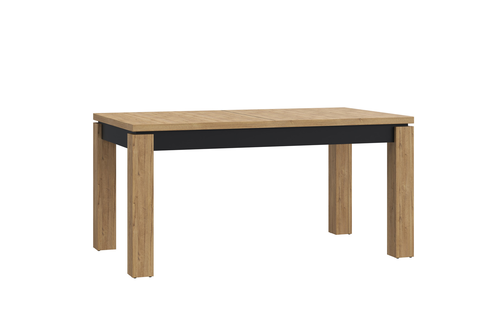 Table Kaszimiro 160/200x90cm - décor - chêne waterford & noir