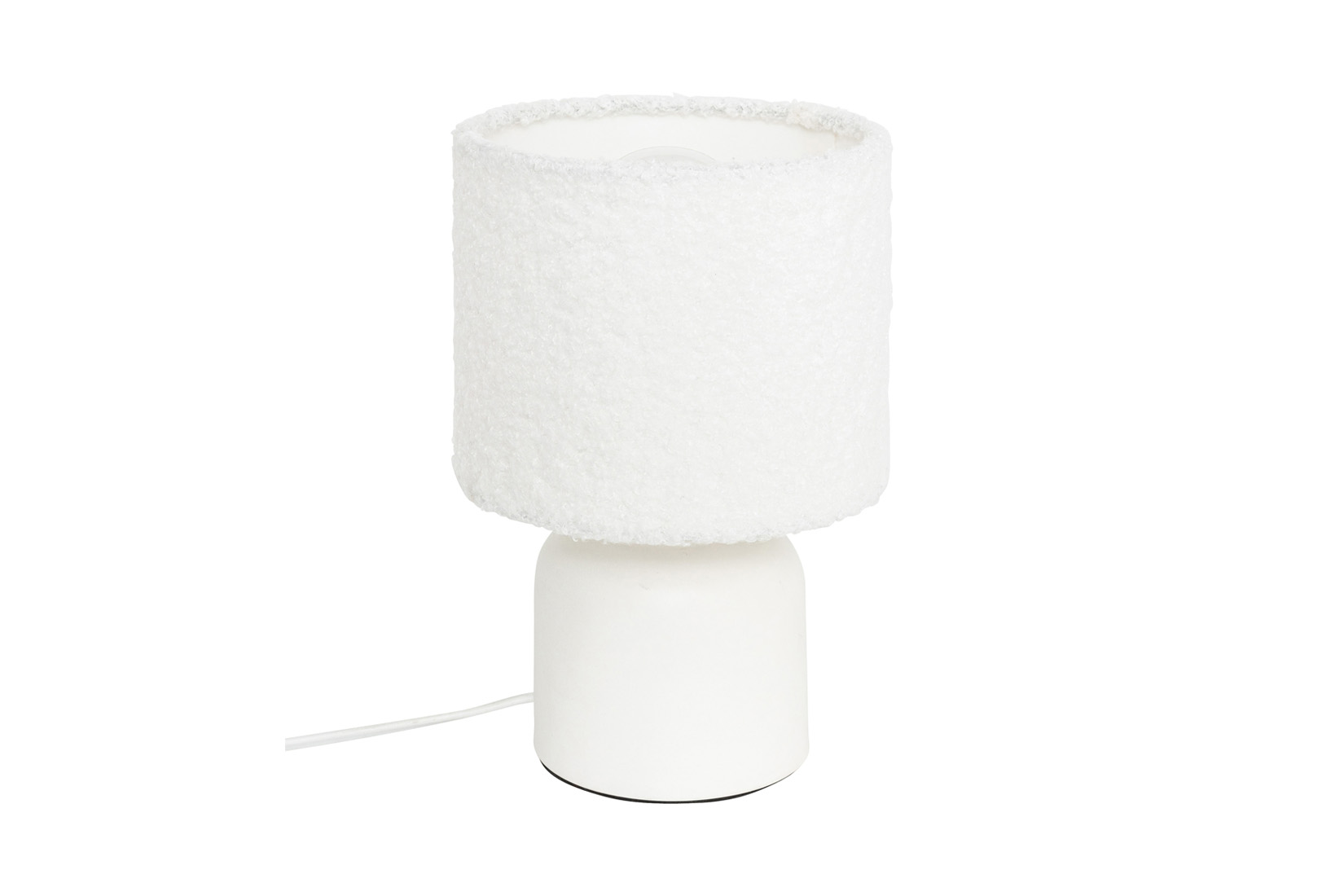 Tafellamp Bona E14 H22cm - PVC & bouclé - wit