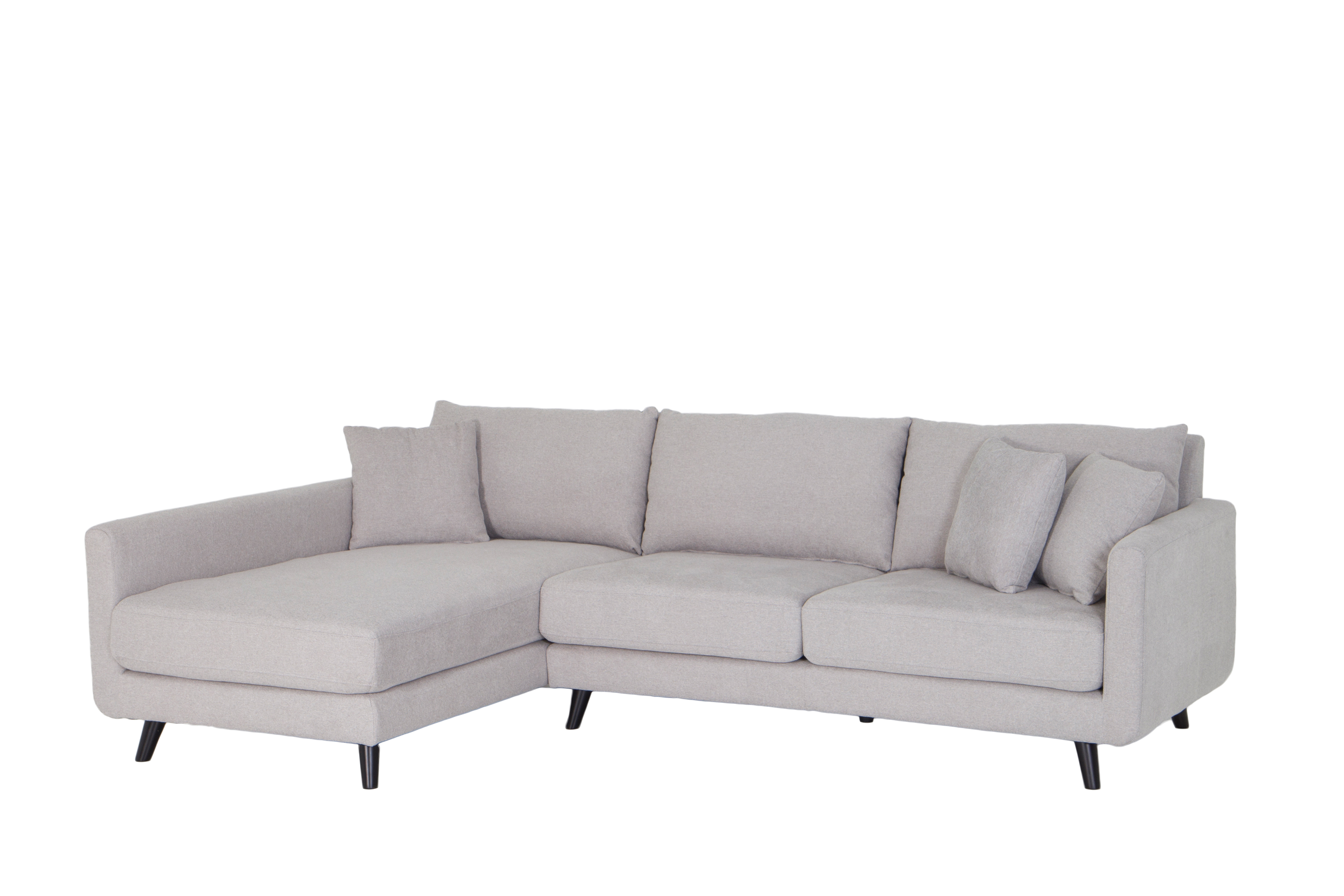 Canapé d'angle Pretorio 264x167cm - tissu - gris