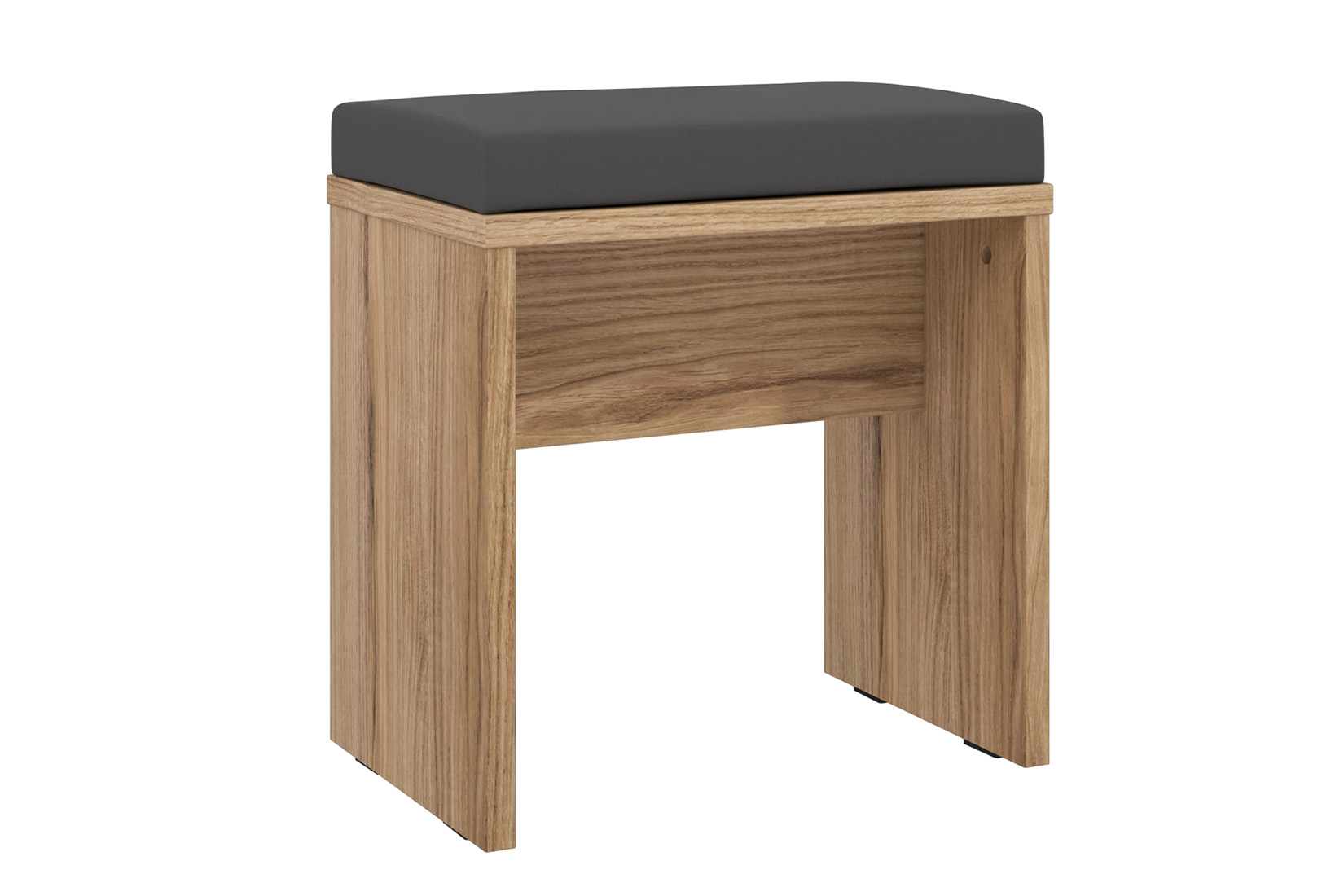 Banc Dalate 45x30x49cm - panneau décor - chêne châtaignier/noir mat