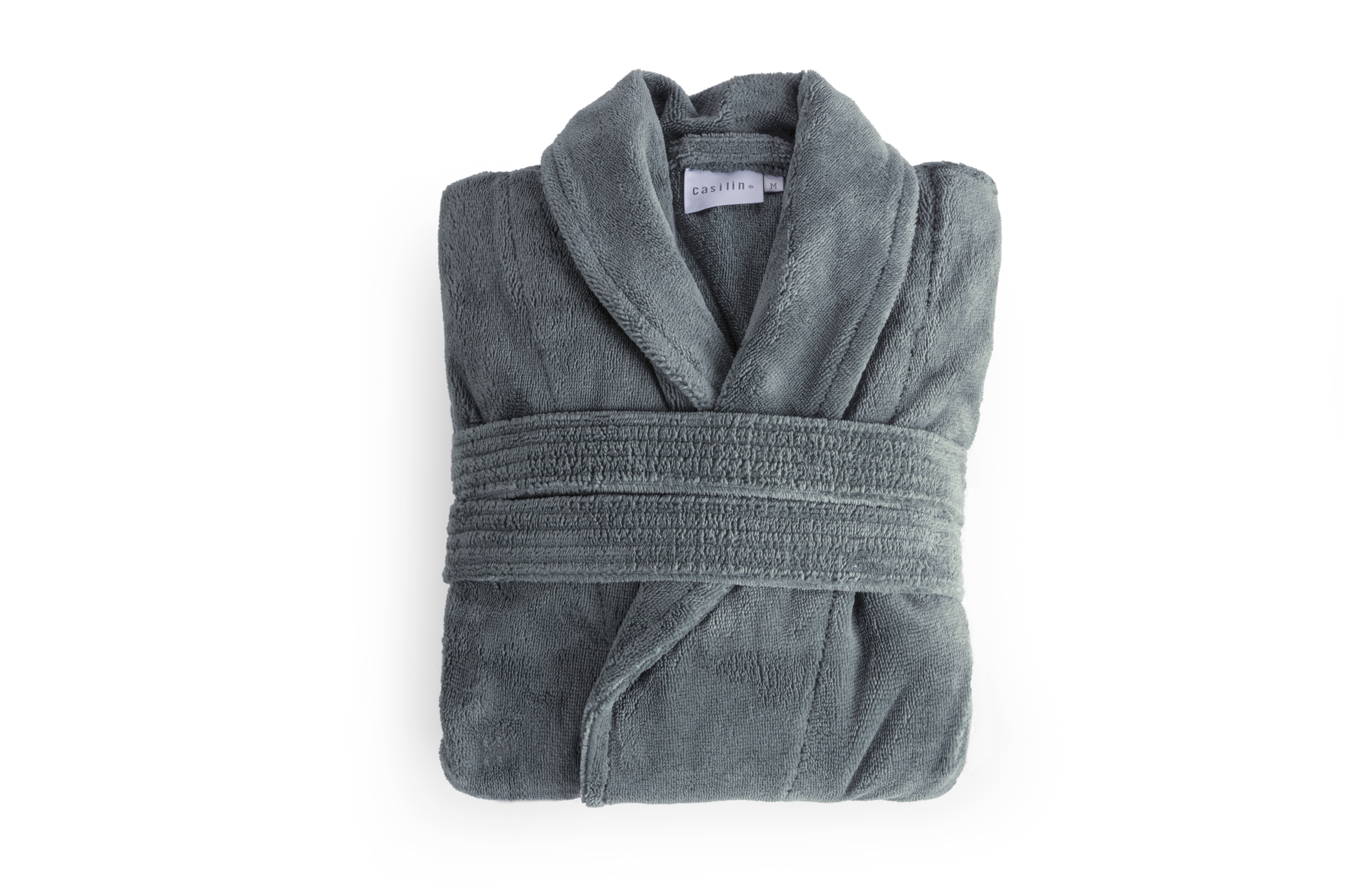 Badjas L flanel eucalyptus