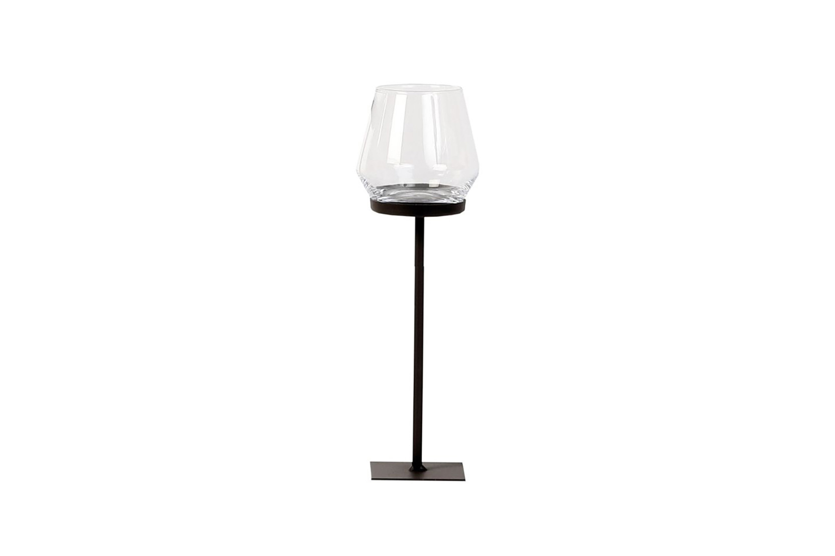 Windlicht Laurentius H45cm - metaal & glas - zwart