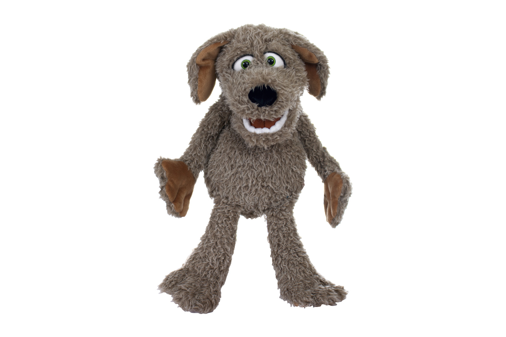 Handpop Locke de kleine hond H45cm - polyester - bruin
