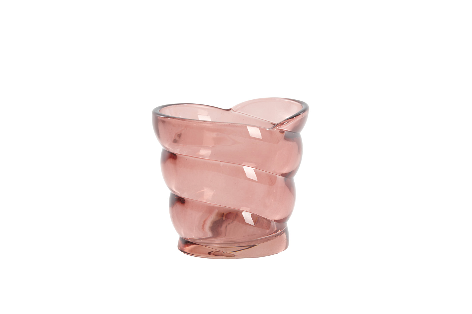 Theelichthouder Malea H9cm - glas - roze