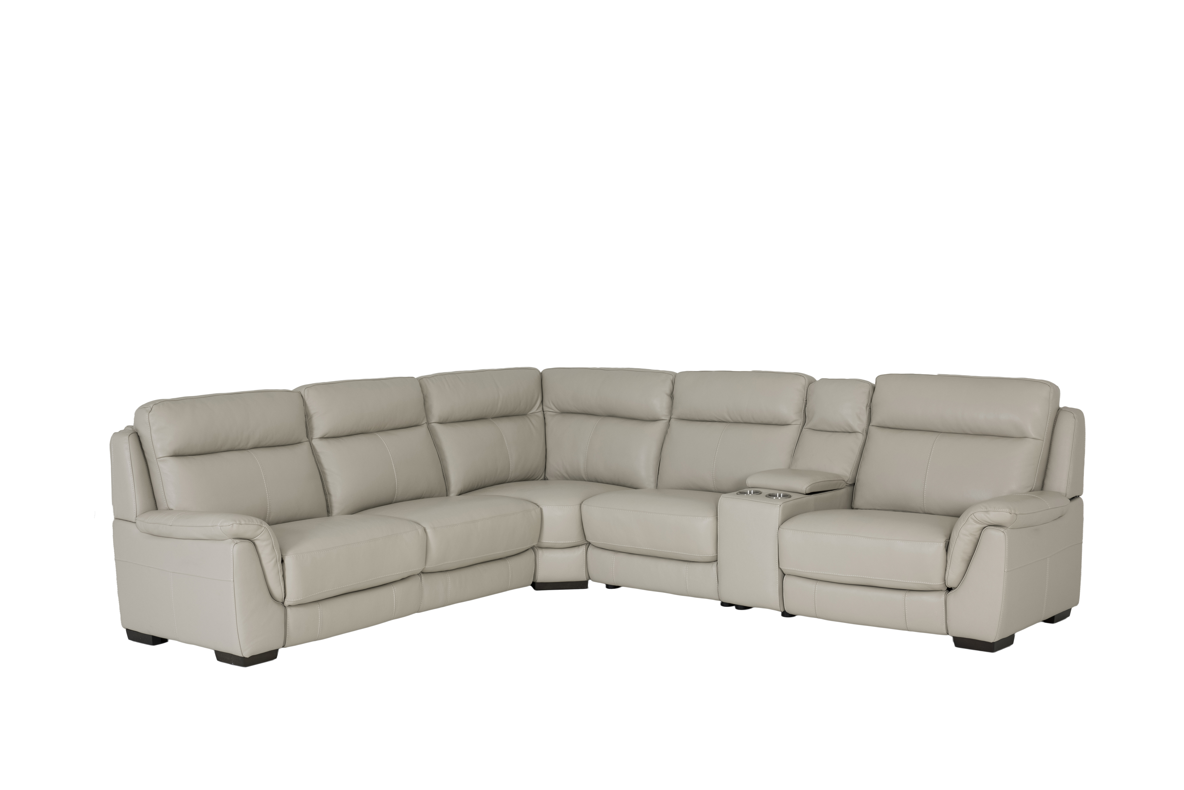 Hoeksalon May 289x289cm - leder - grijs beige
