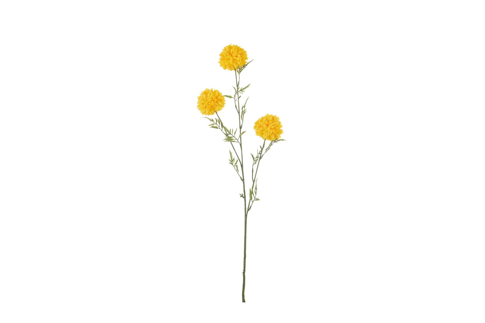 Kunstbloem Ball Mum Sproeier H81cm - kunststof - geel