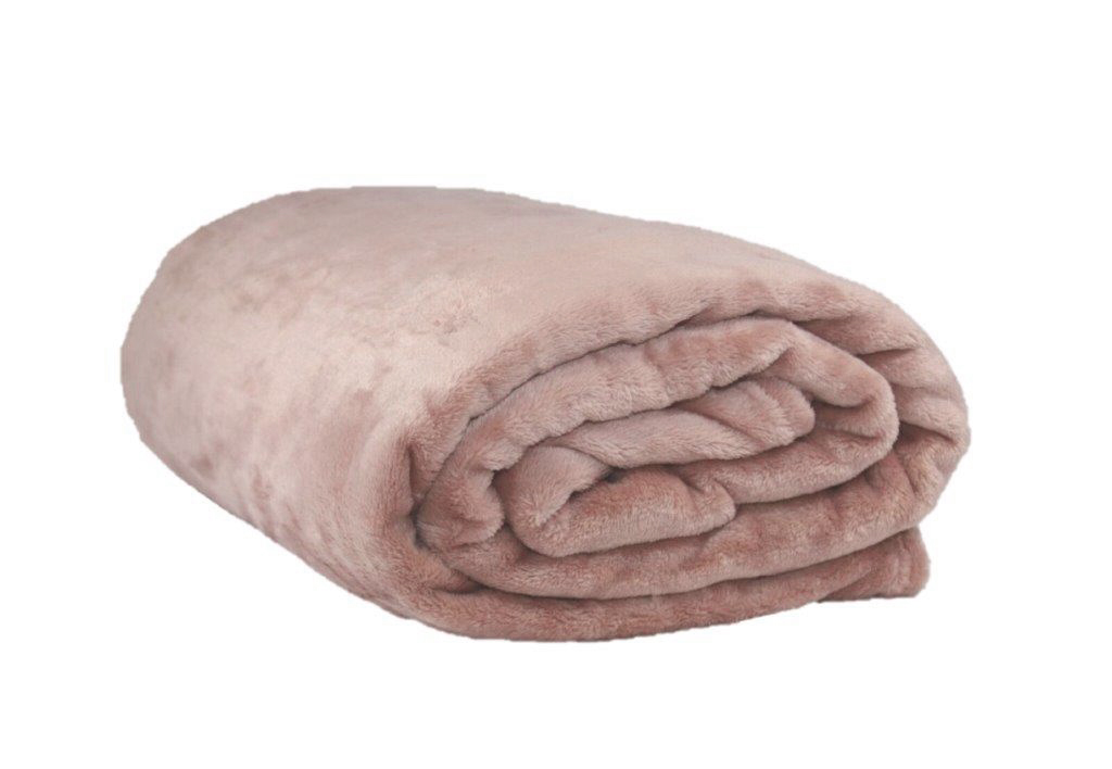 Plaid 150x200cm microfibre vieux rose