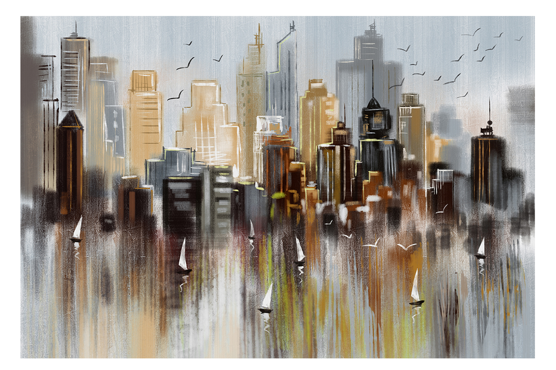 Impression sur toile Shades Of City 70x110cm