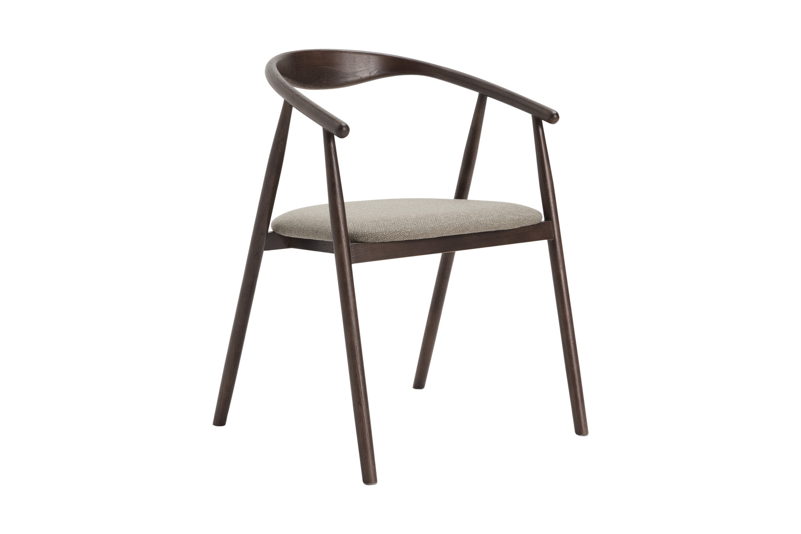 Chaise Baradine 56x55x78cm - chêne massif - brun/gris