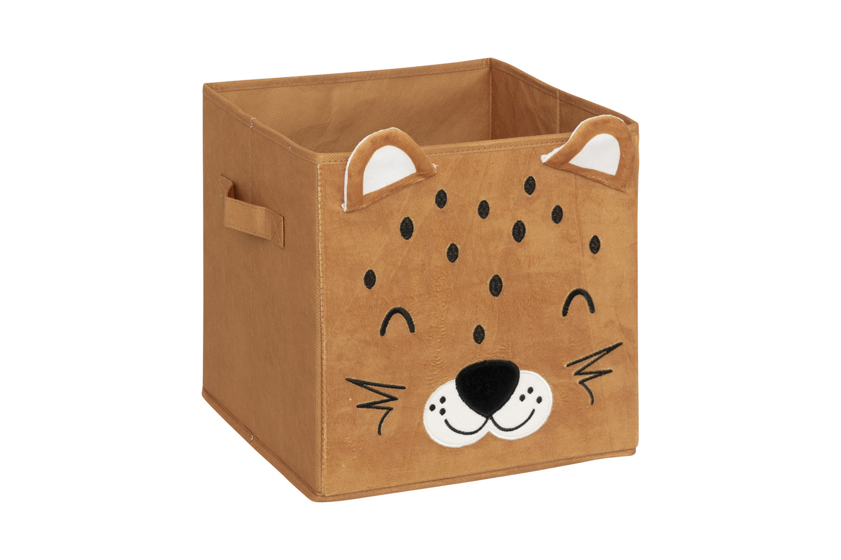 Opbergbox Luipaard 29x29x29cm - polyestervezel & papier - geel