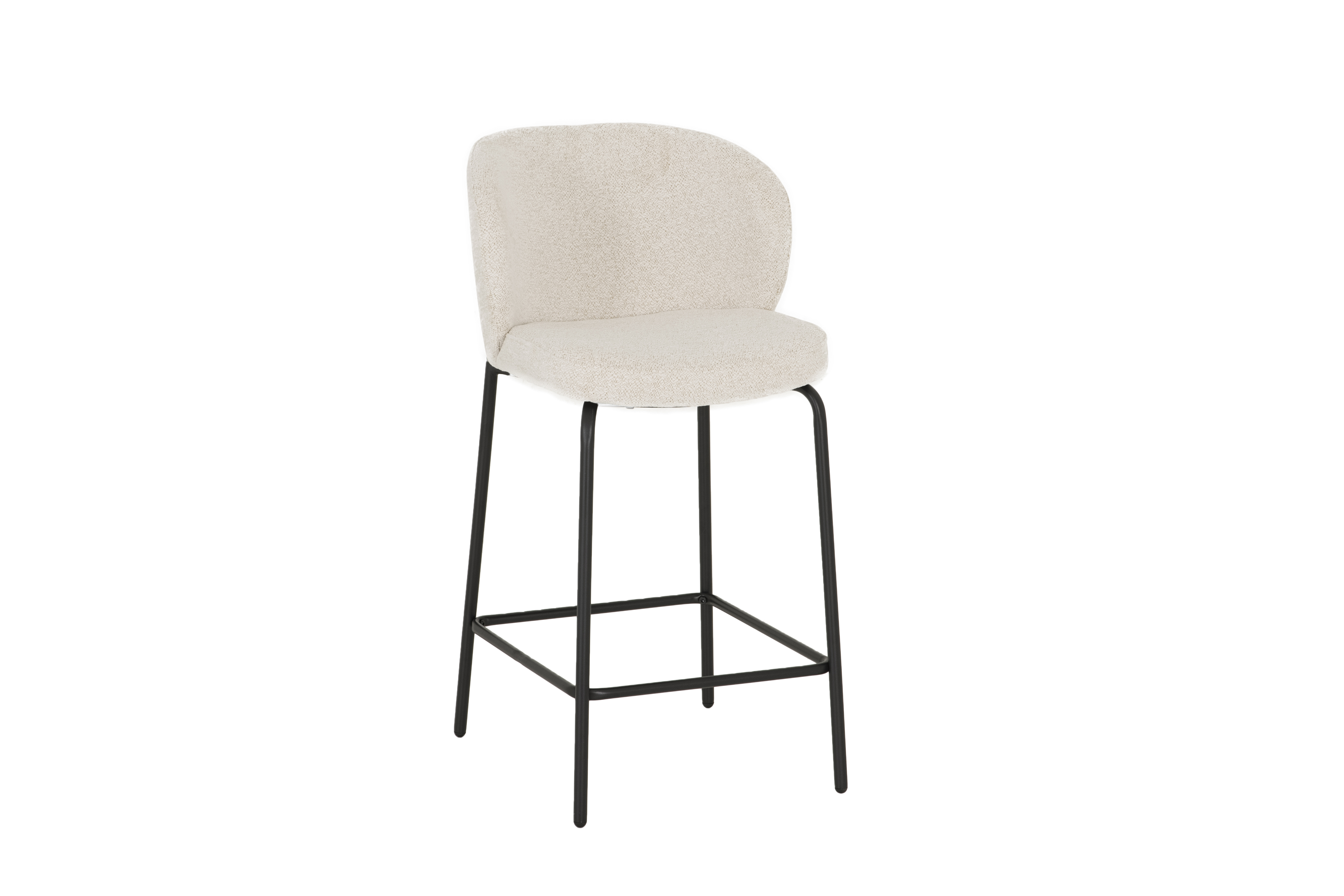 Chaise de bar Shell HA65cm - tissu - beige