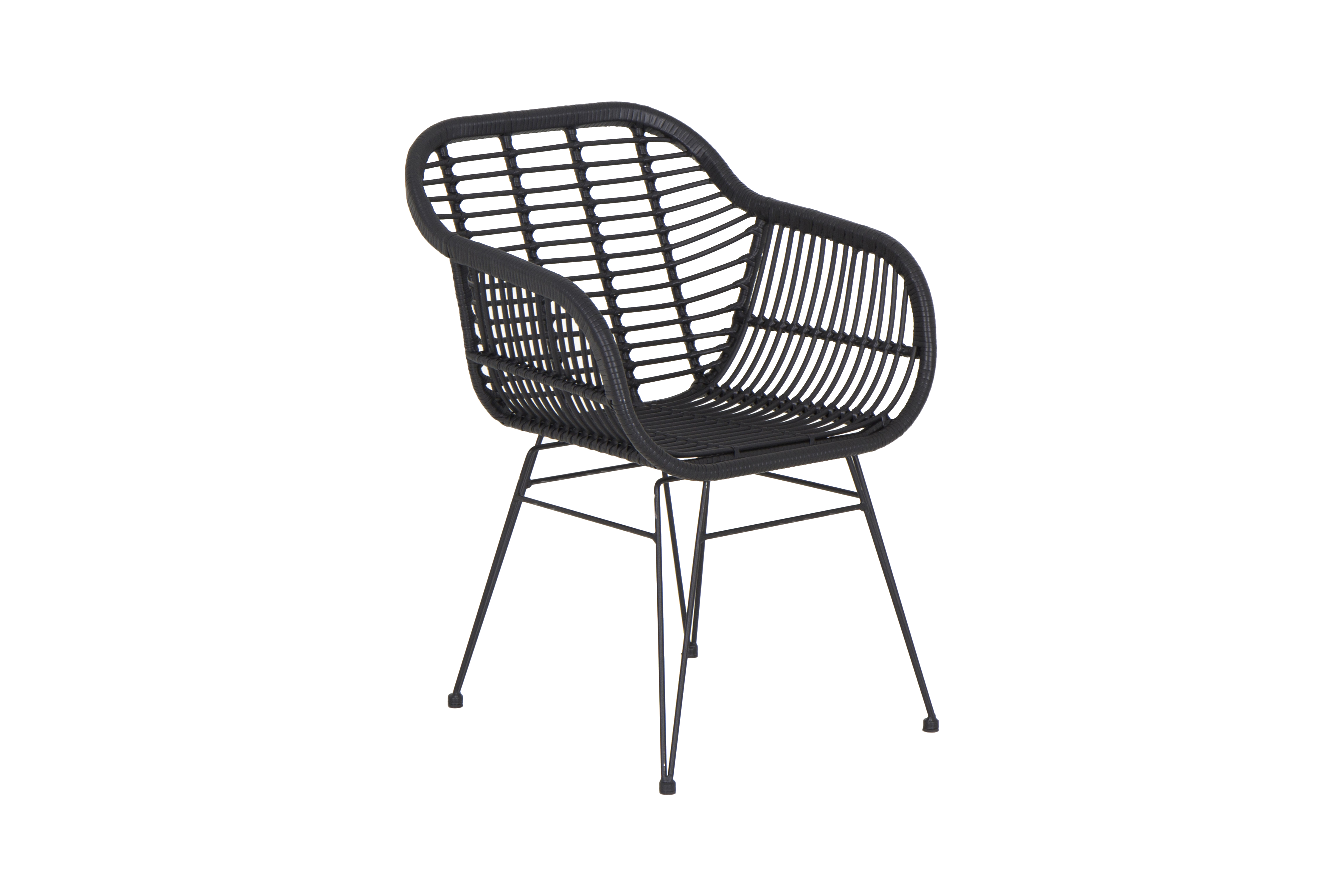 Chaise coque Flores 58x62x81cm - polyethylène - noir