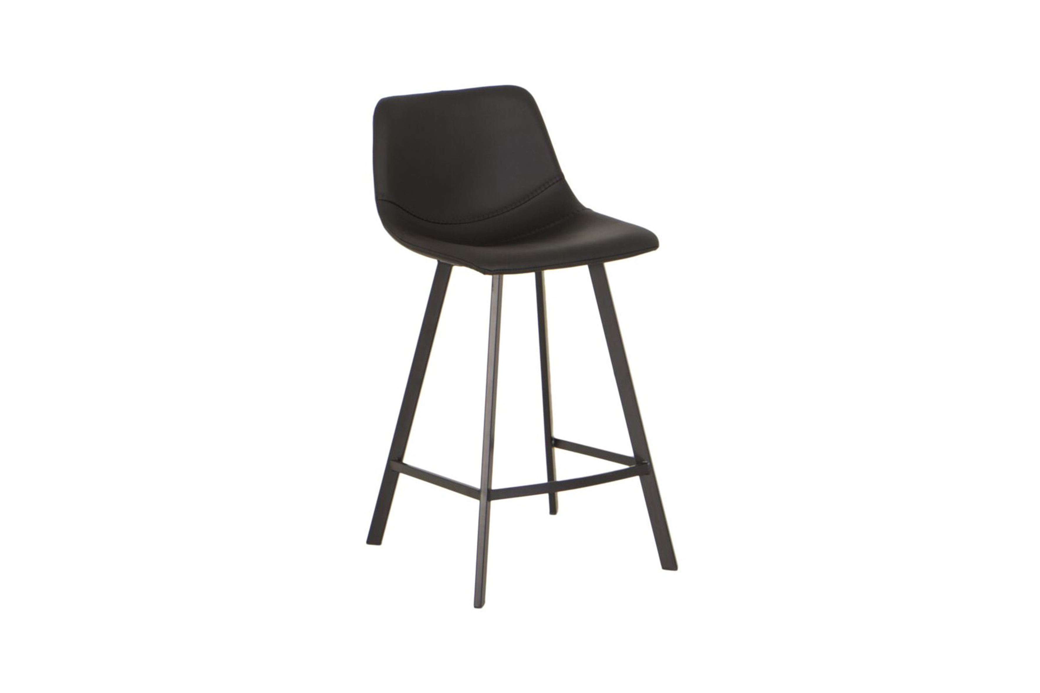 Chaise de bar Spartacus HA65cm - cuir de bovins - noir