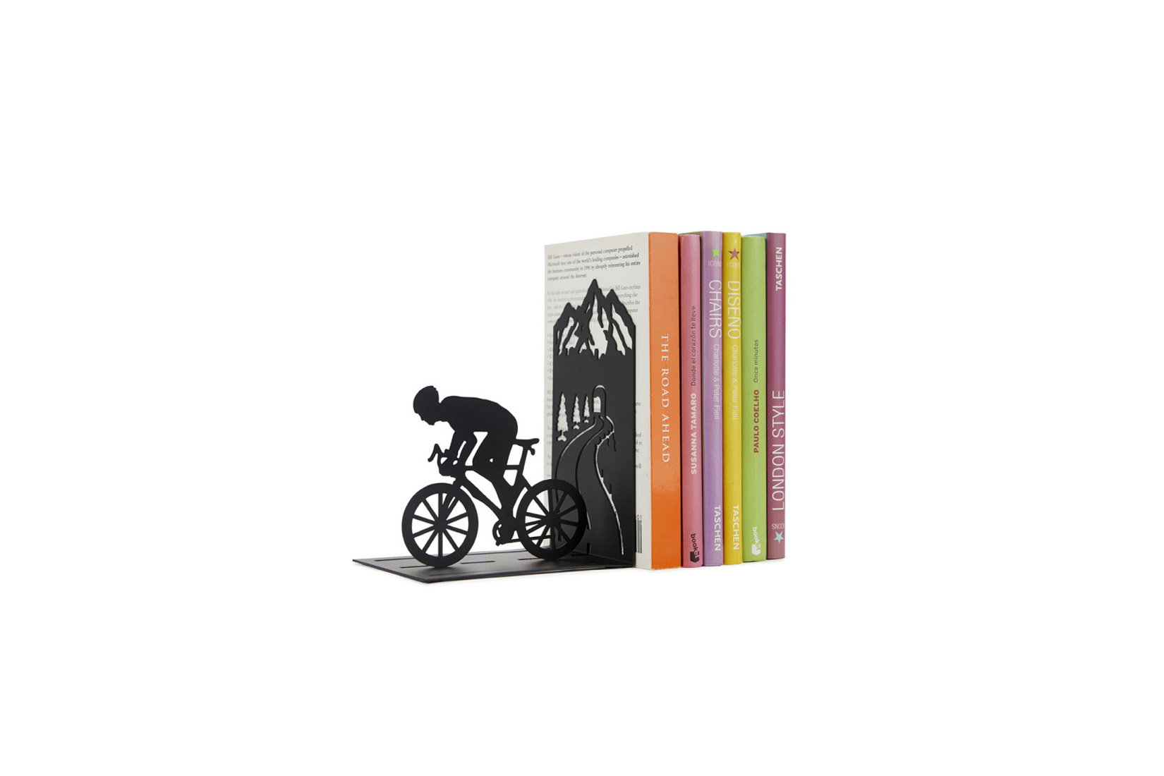 Boekensteun Cyclist H17cm - metaal - zwart