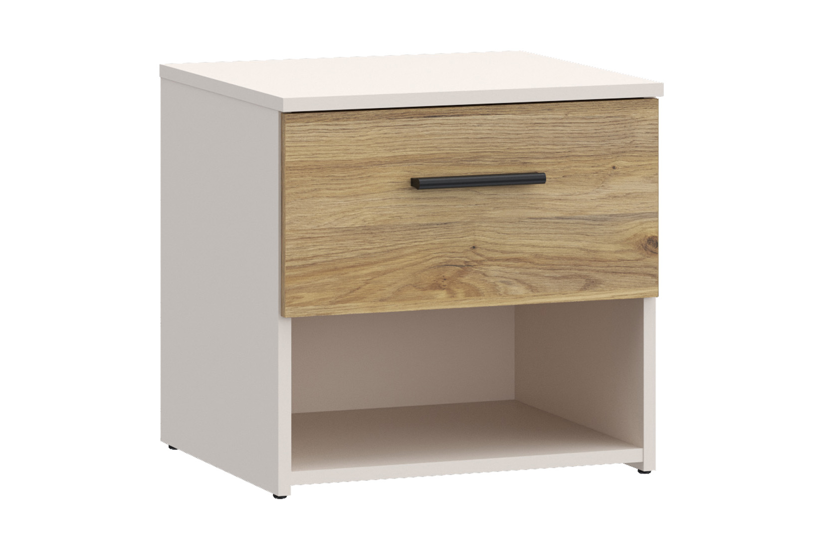 Table de chevet Waikato 45x41x44cm - panneau décor - chêne mauvella/sable