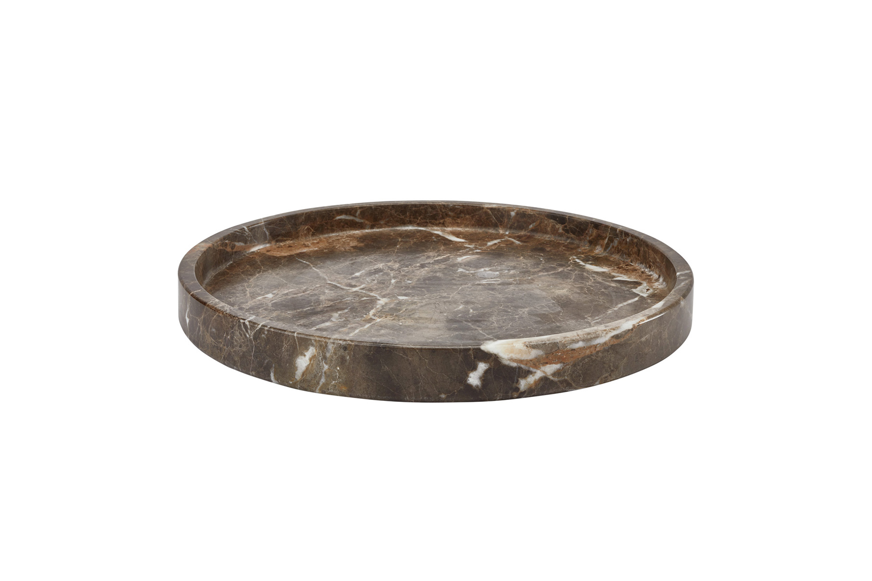 Plat Hammam Ø30cm brun marbre