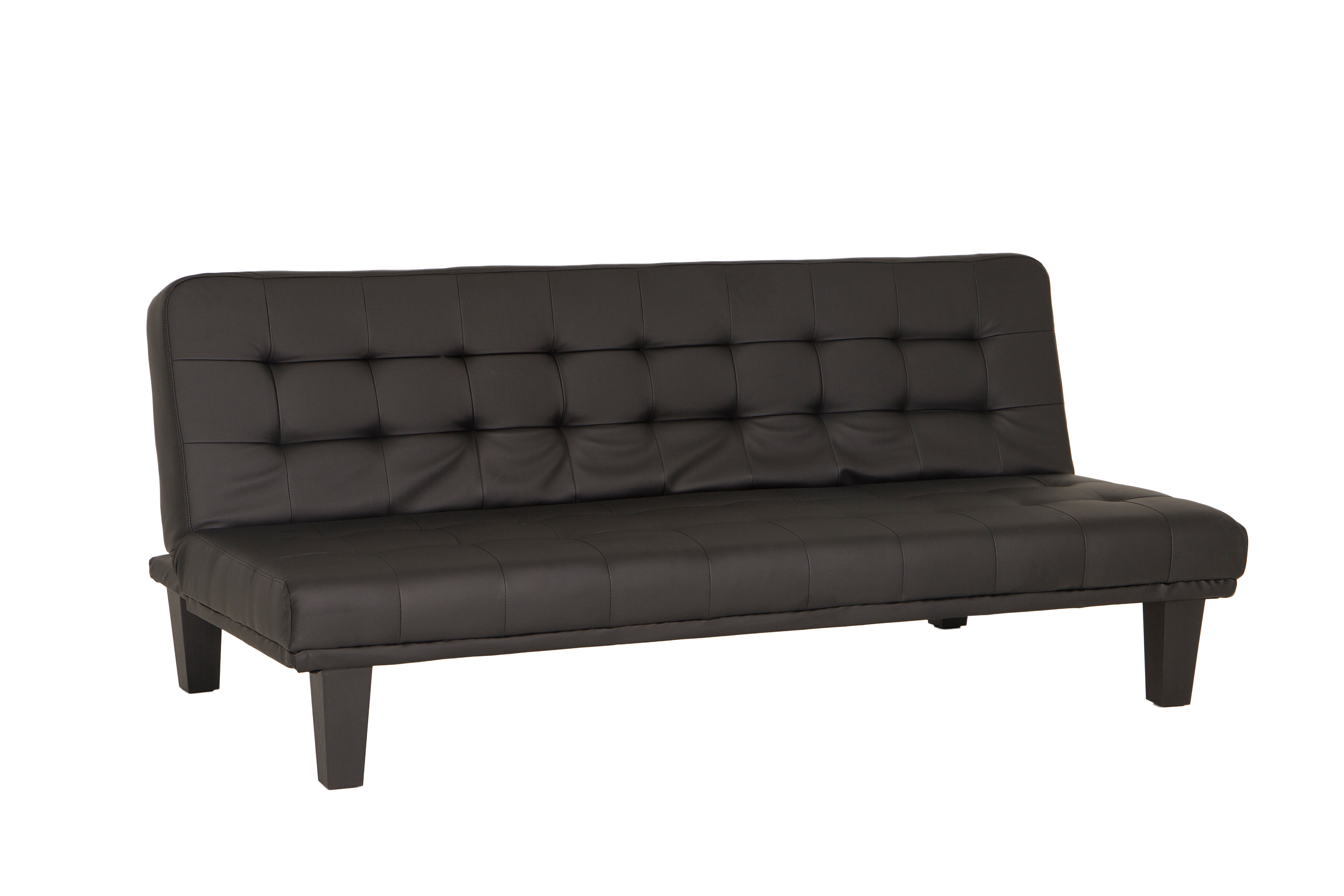 Zetelbed Molina 1 persoon - 180x90cm - lederlook - zwart