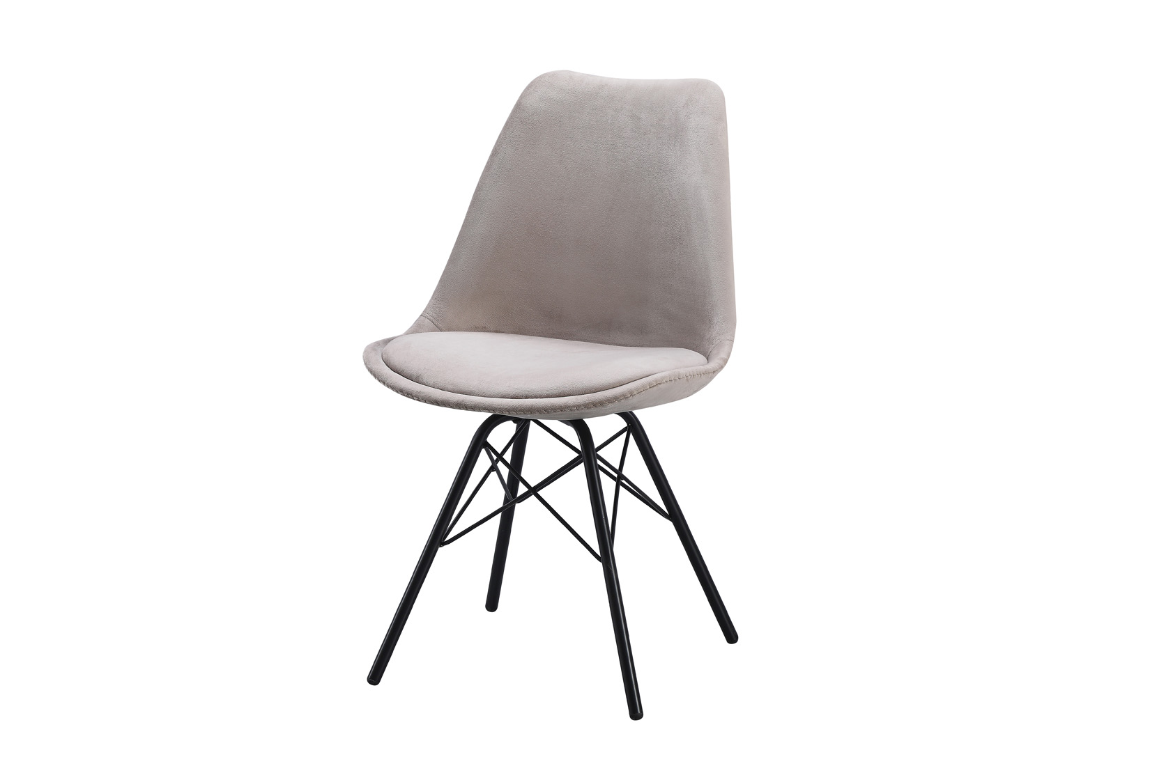 Stoel Gigi 48,5x54,5x82cm - fluweel - grijs bruin