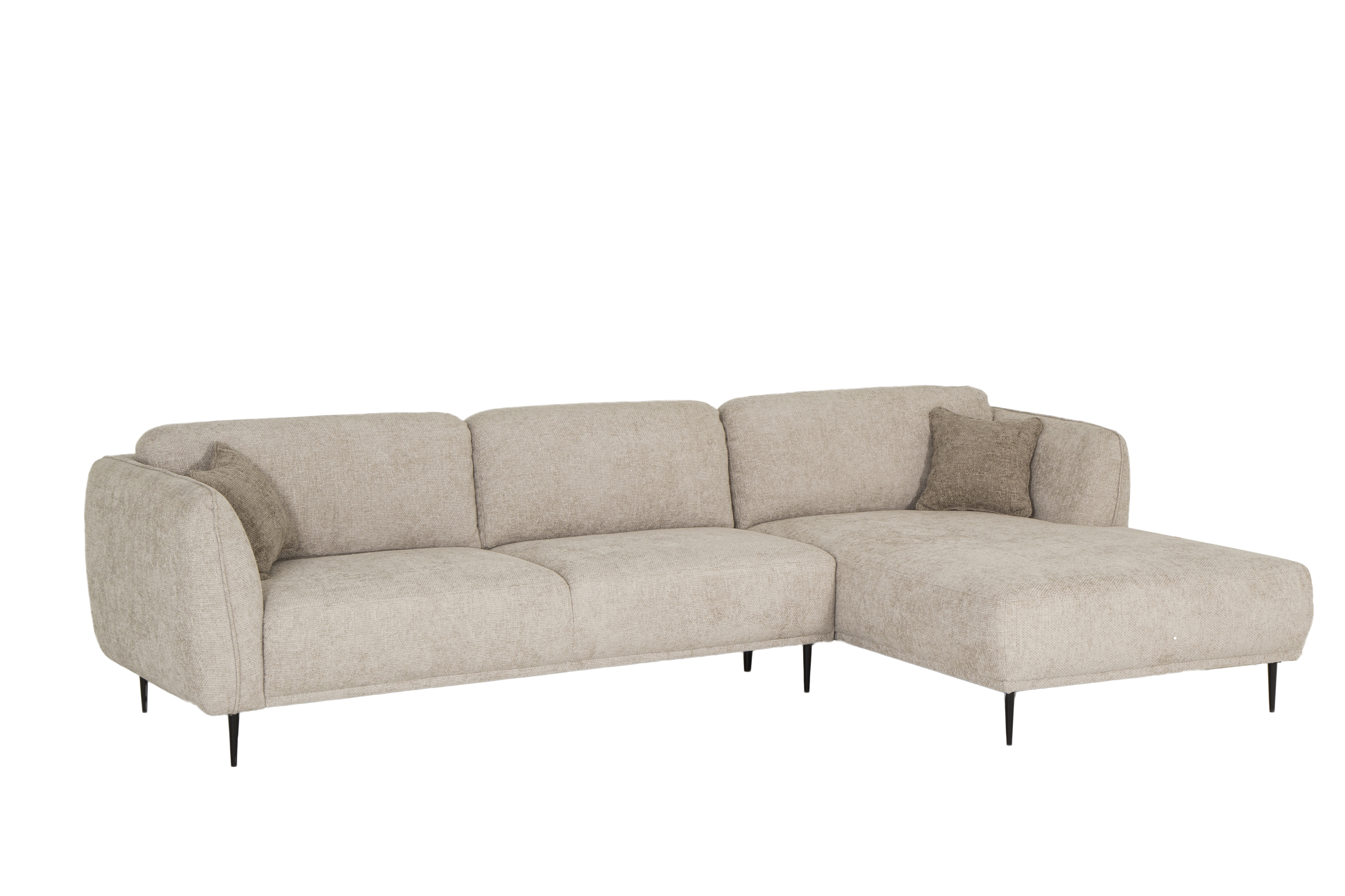 Canapé d'angle Kelmis 323x178cm - tissu - beige