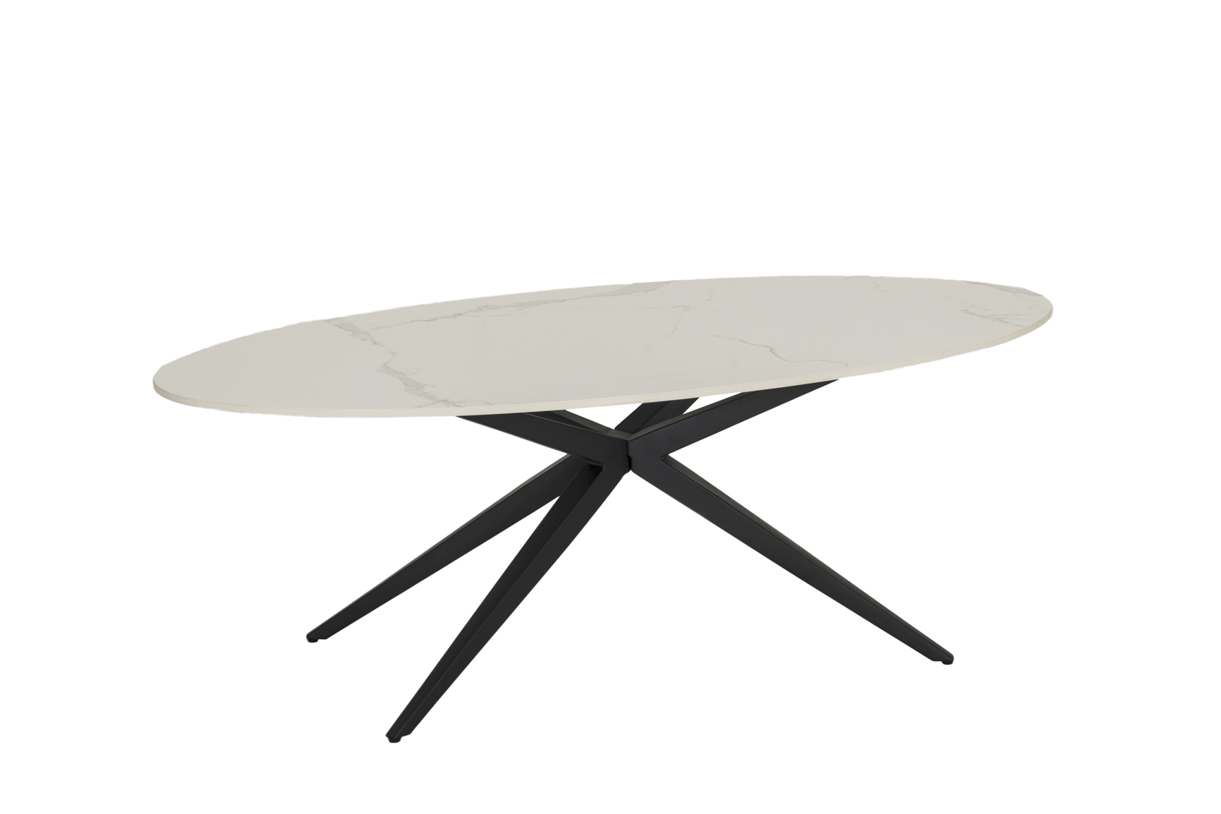 Salontafel 130x65cm - keramiek & metaal - wit