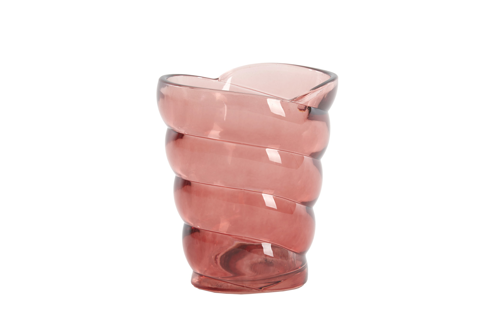 Theelichthouder Malea H12,5cm - glas - roze