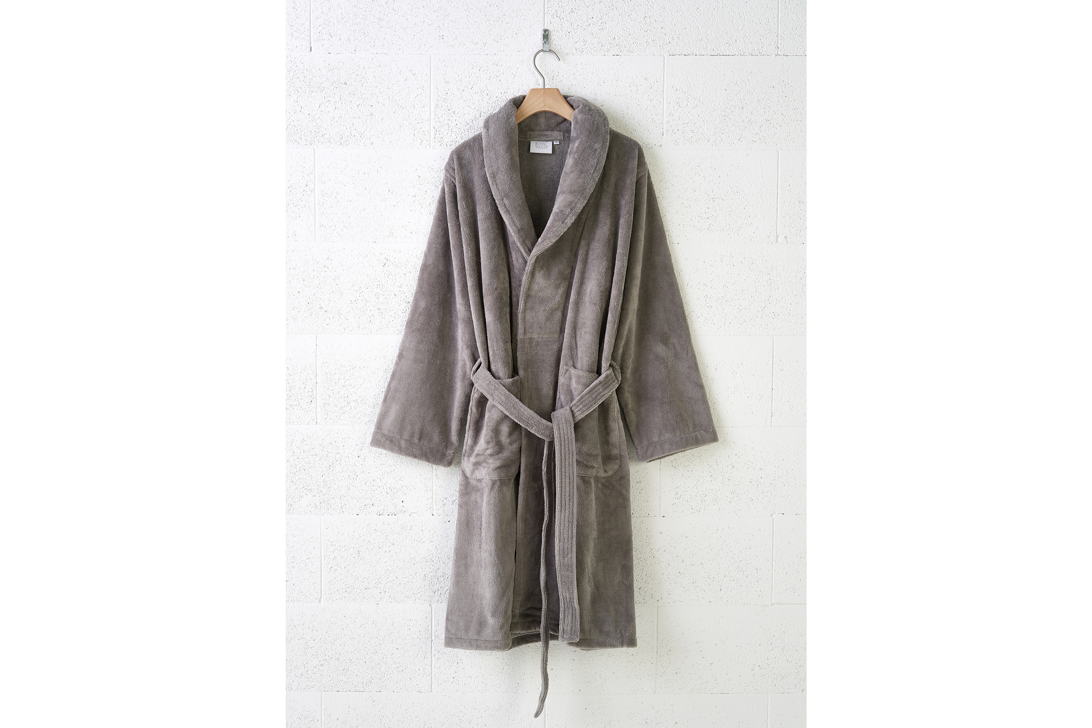 Badjas XL flanel grijs