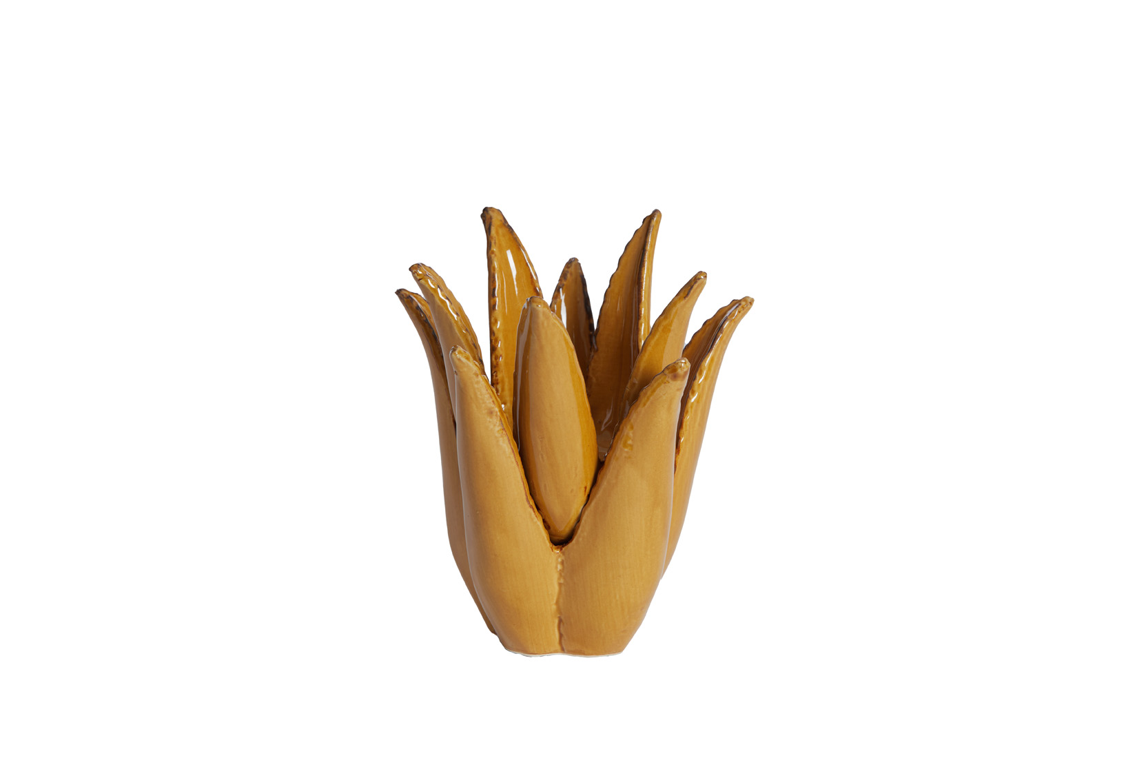 Kaarsenhouder Cactus H11,5cm - keramiek - bruin