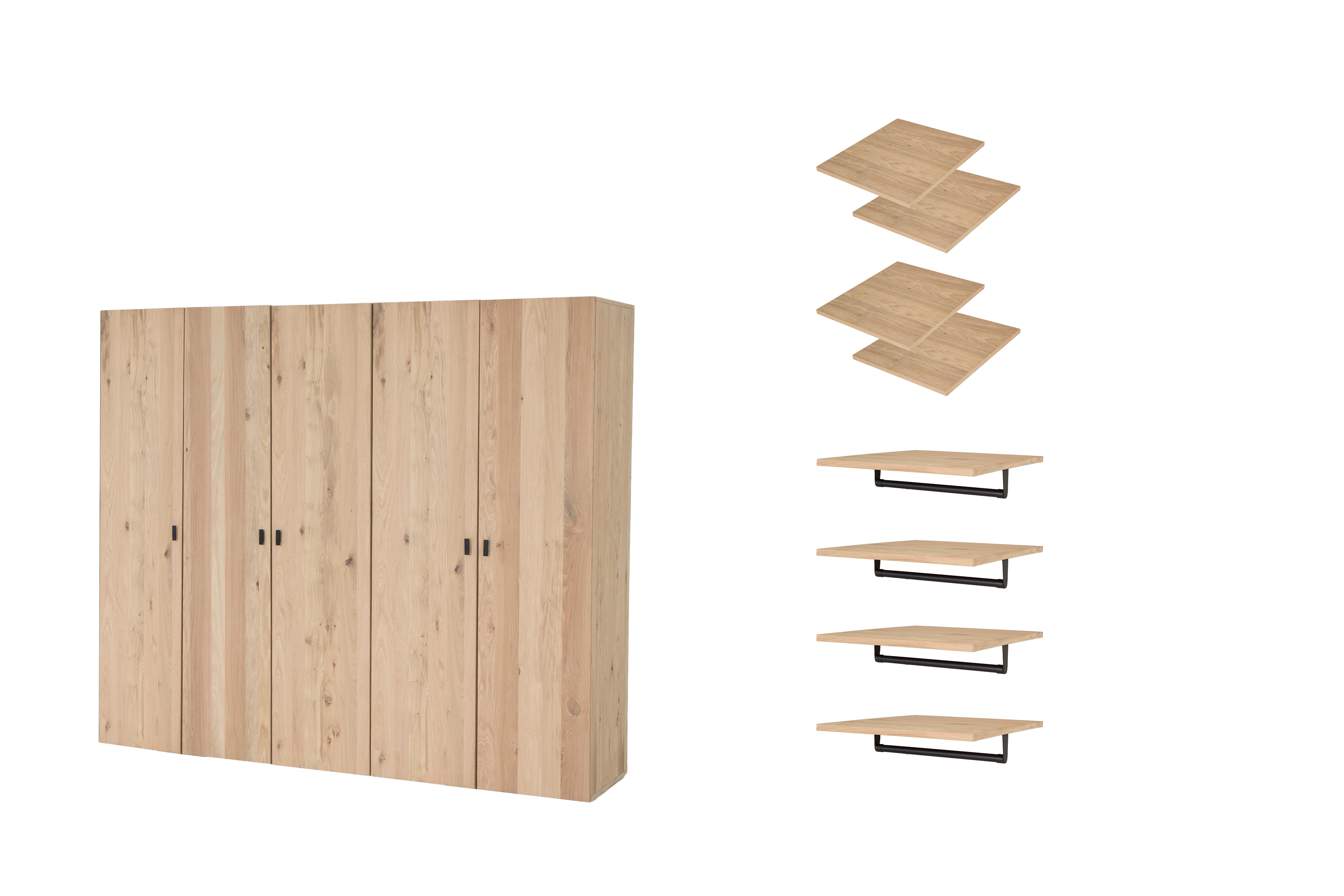 Garde-robe Holmes 250cm - MDF - chêne