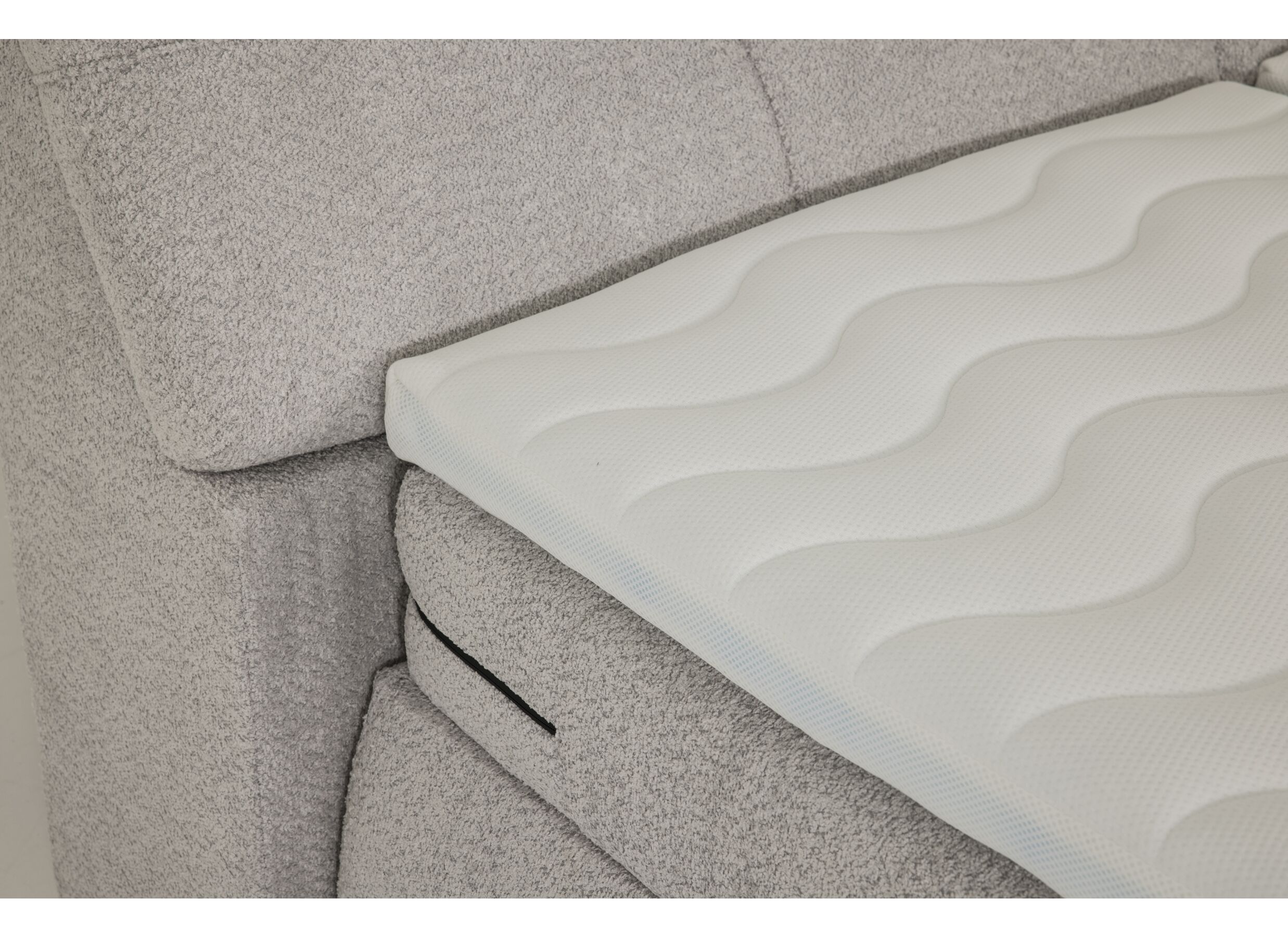 Detail - Boxspring Reynosa 180x200cm avec rangement/électrique tissu argent