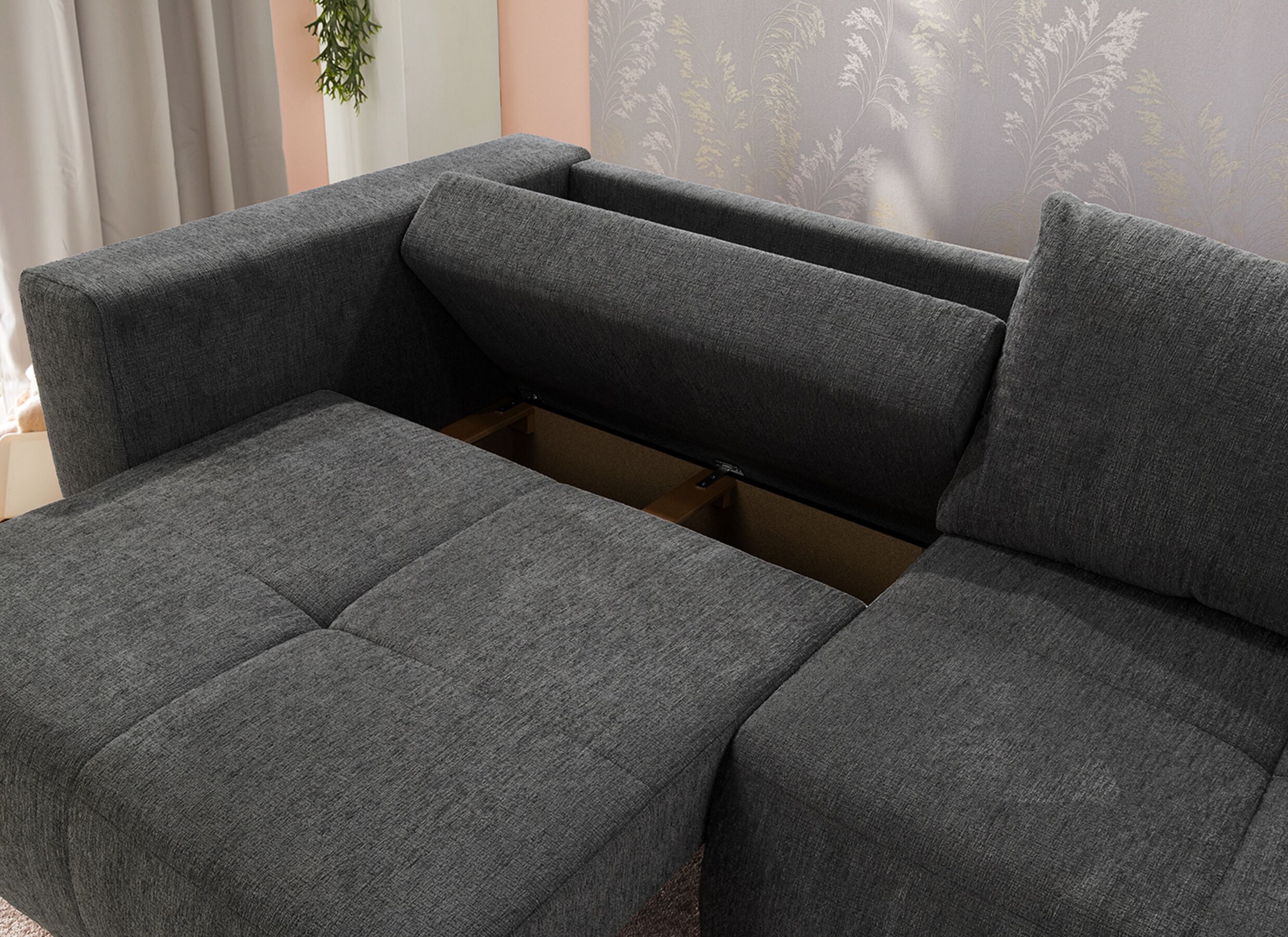 Sfeerfoto - Zetel Relax Bigsofa 4-zit - stof - chenil antraciet