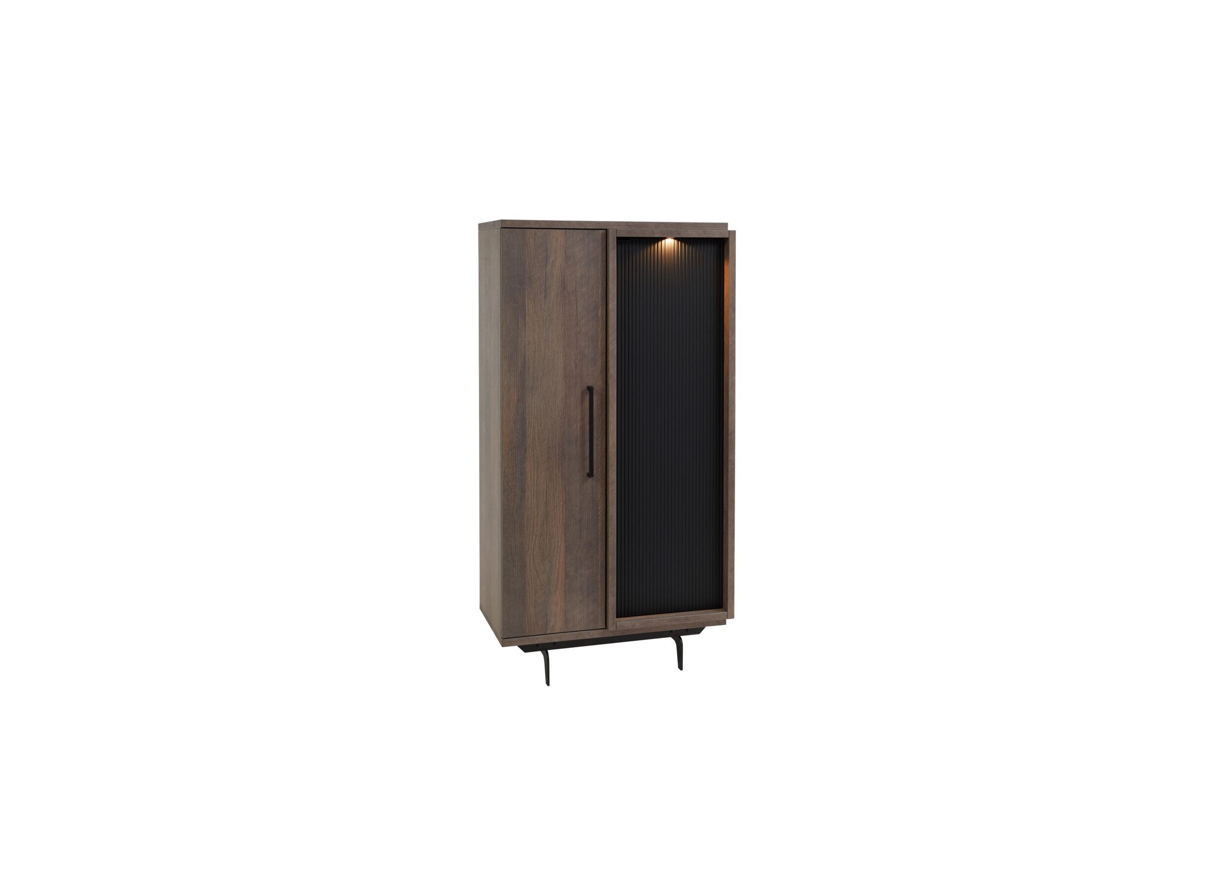 Barkast Trentino 88cm - melamine - gouden eik/mat zwart