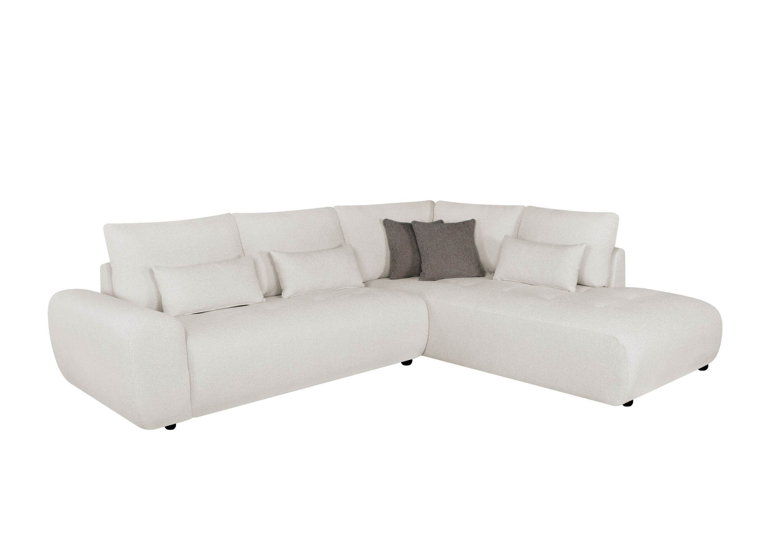 Aperçu - Canapé d'angle Garama 281x229cm - polyester - beige