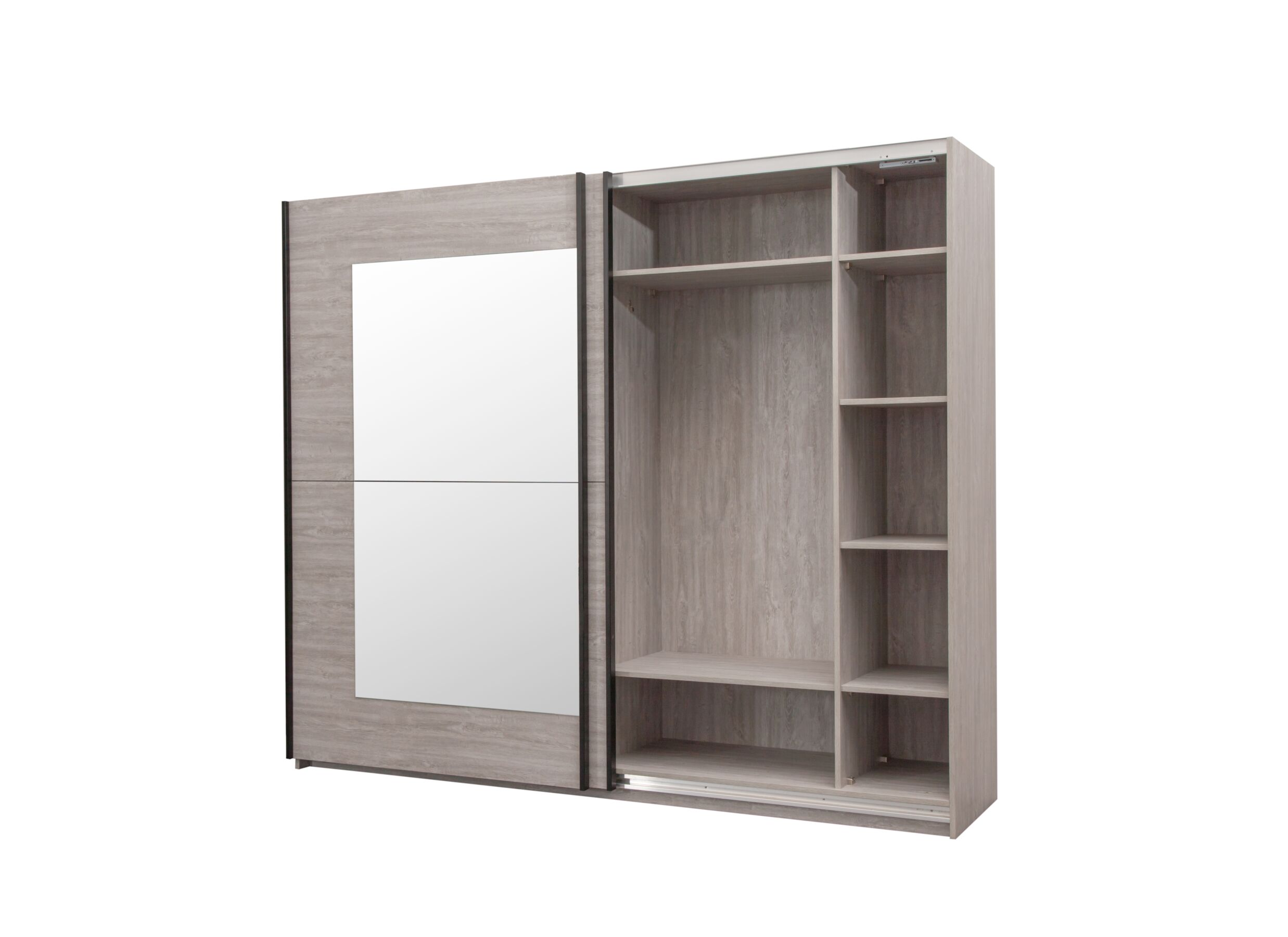 Armoire à portes coulissantes 250cm - décor - gris