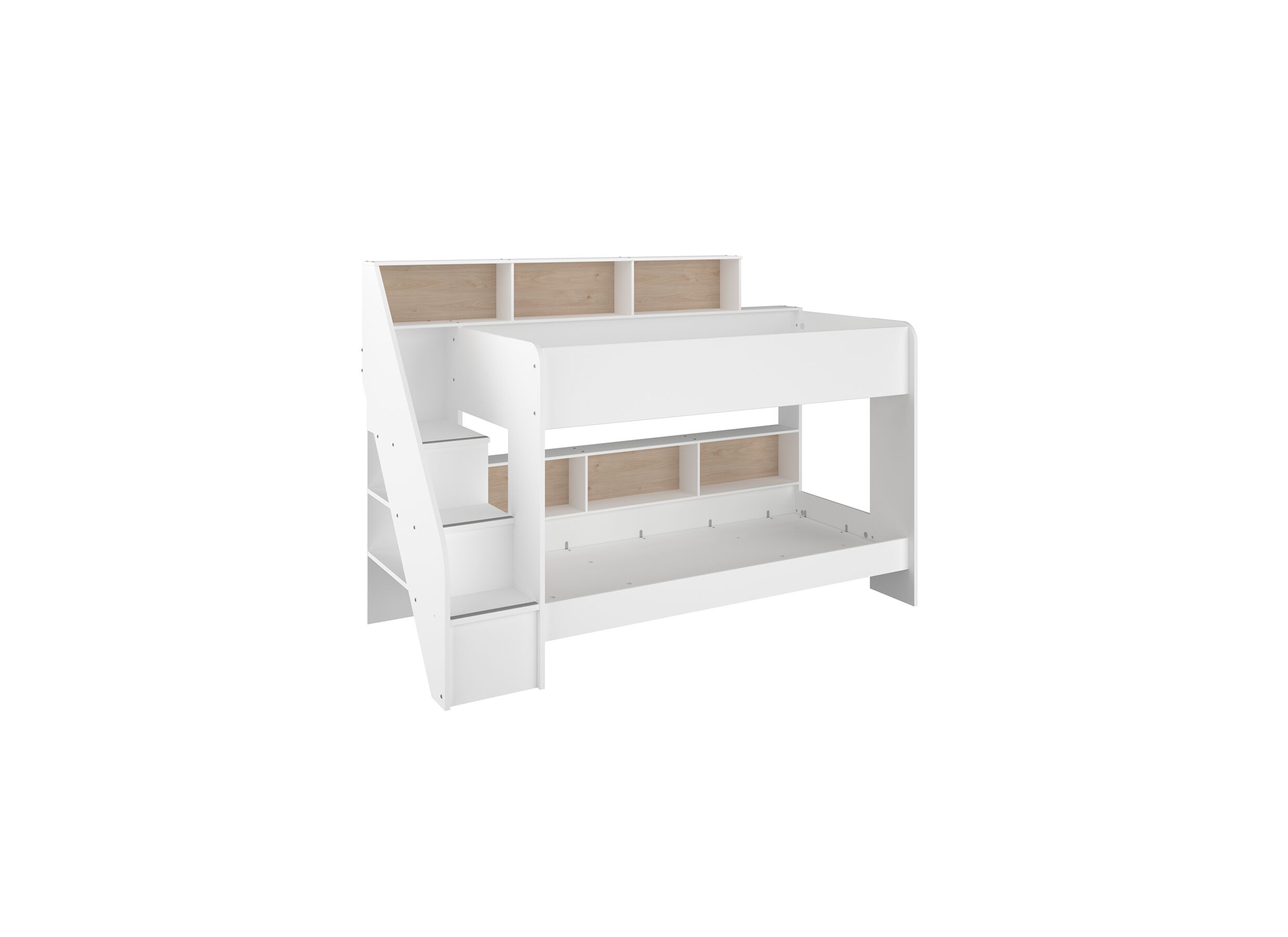 Lit superposé Bibliobed 90x200cm blanc chêne