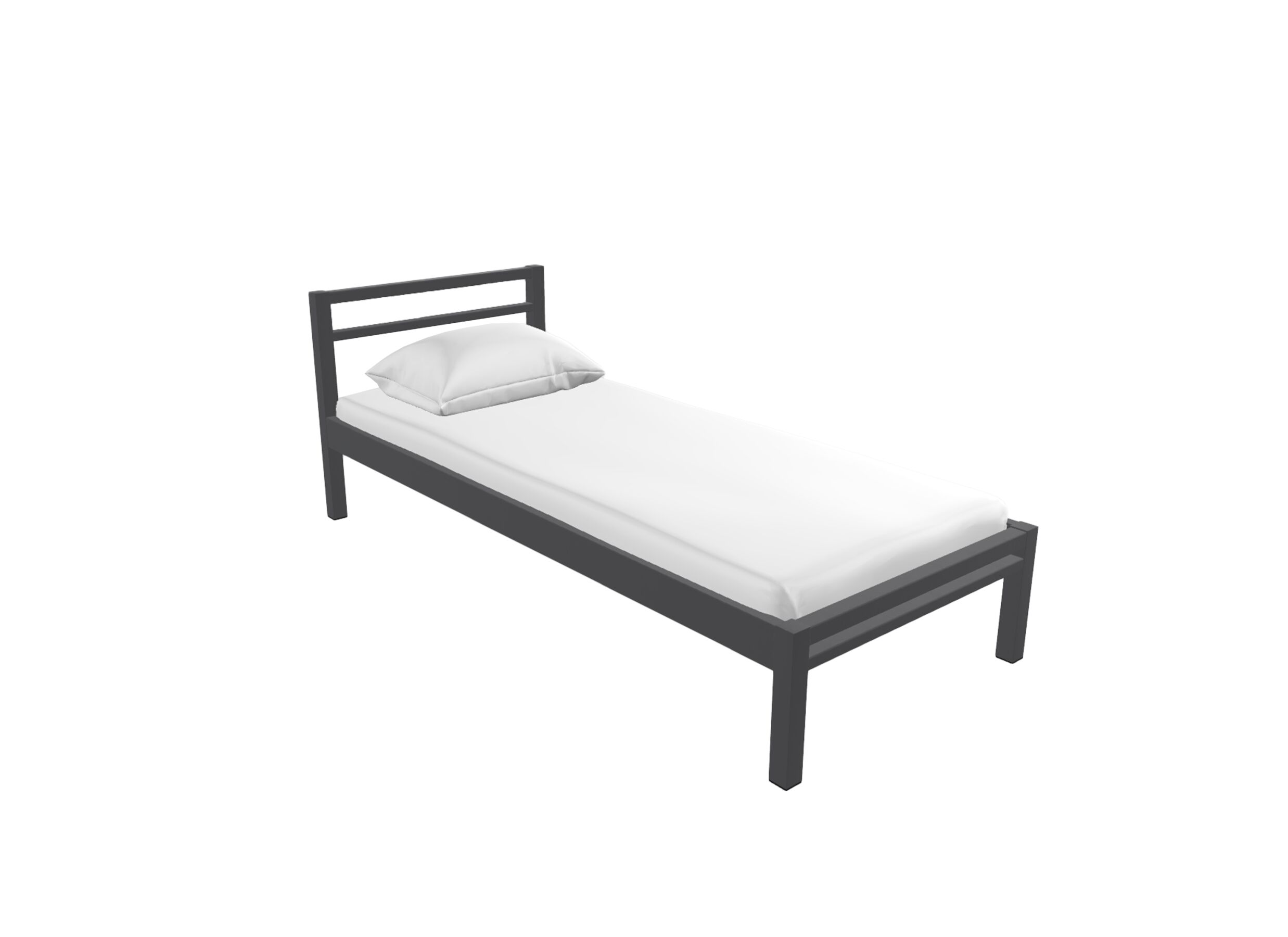 Lit King 90x200 cm métal - Lit King 90x200cm - métal - mat anthracite