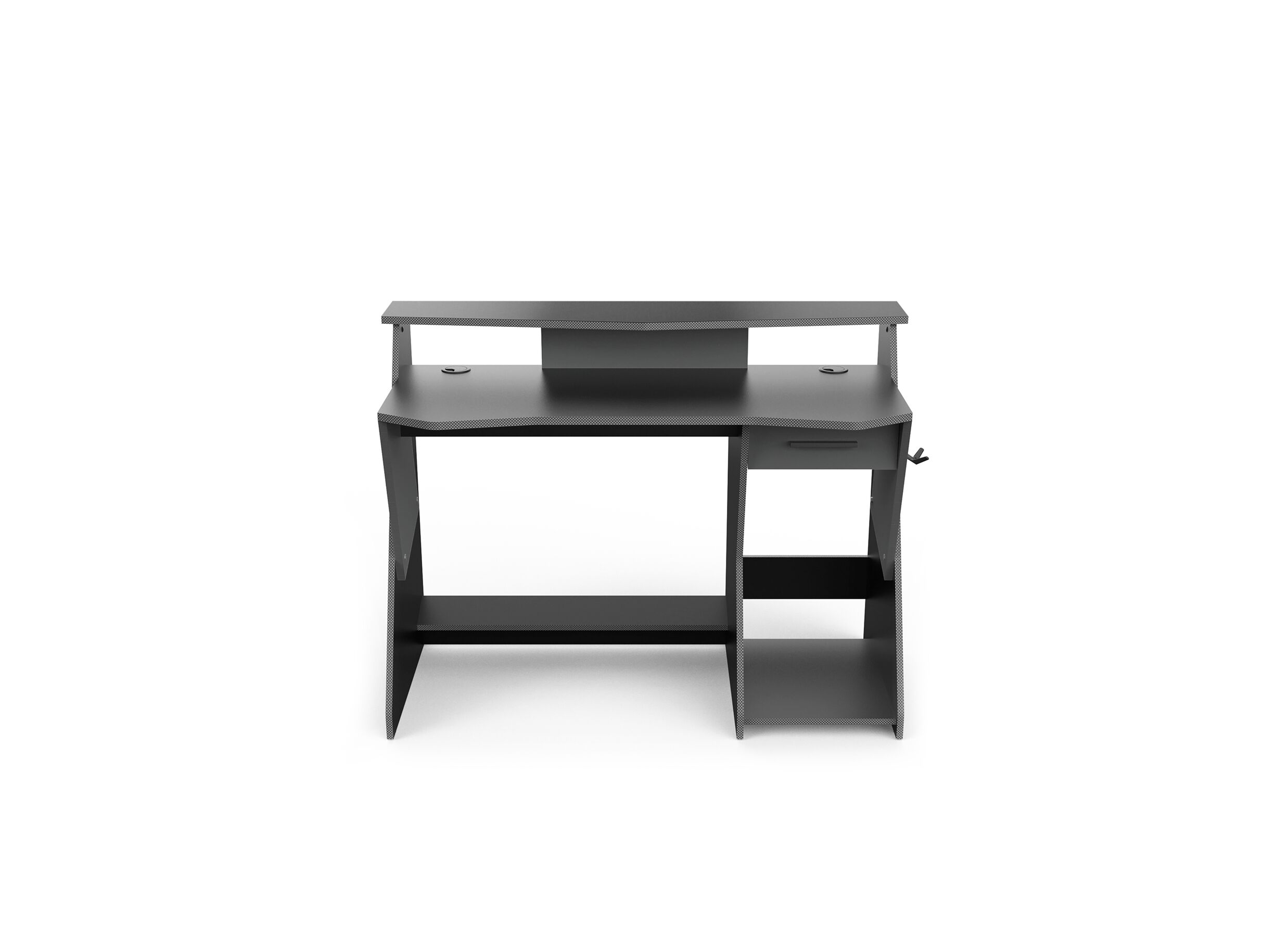 Gamingbureau Skin 124x60cm - melamine - zwart & grijs