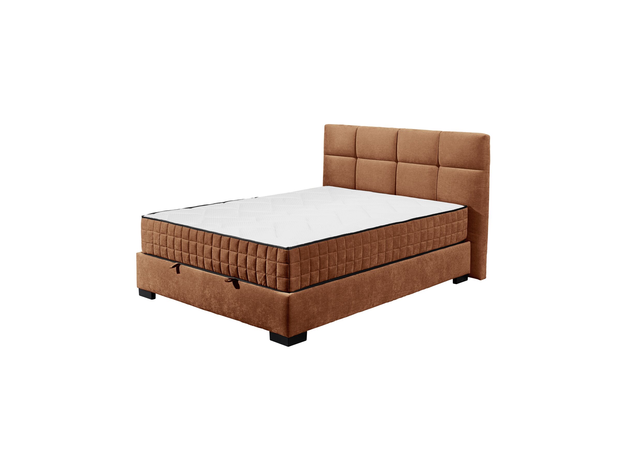 Bedbox Nagol A 140x200cm met opbergruimte stof cognac - Lit box Nagol A 140x200cm avec rangement tissu cognac