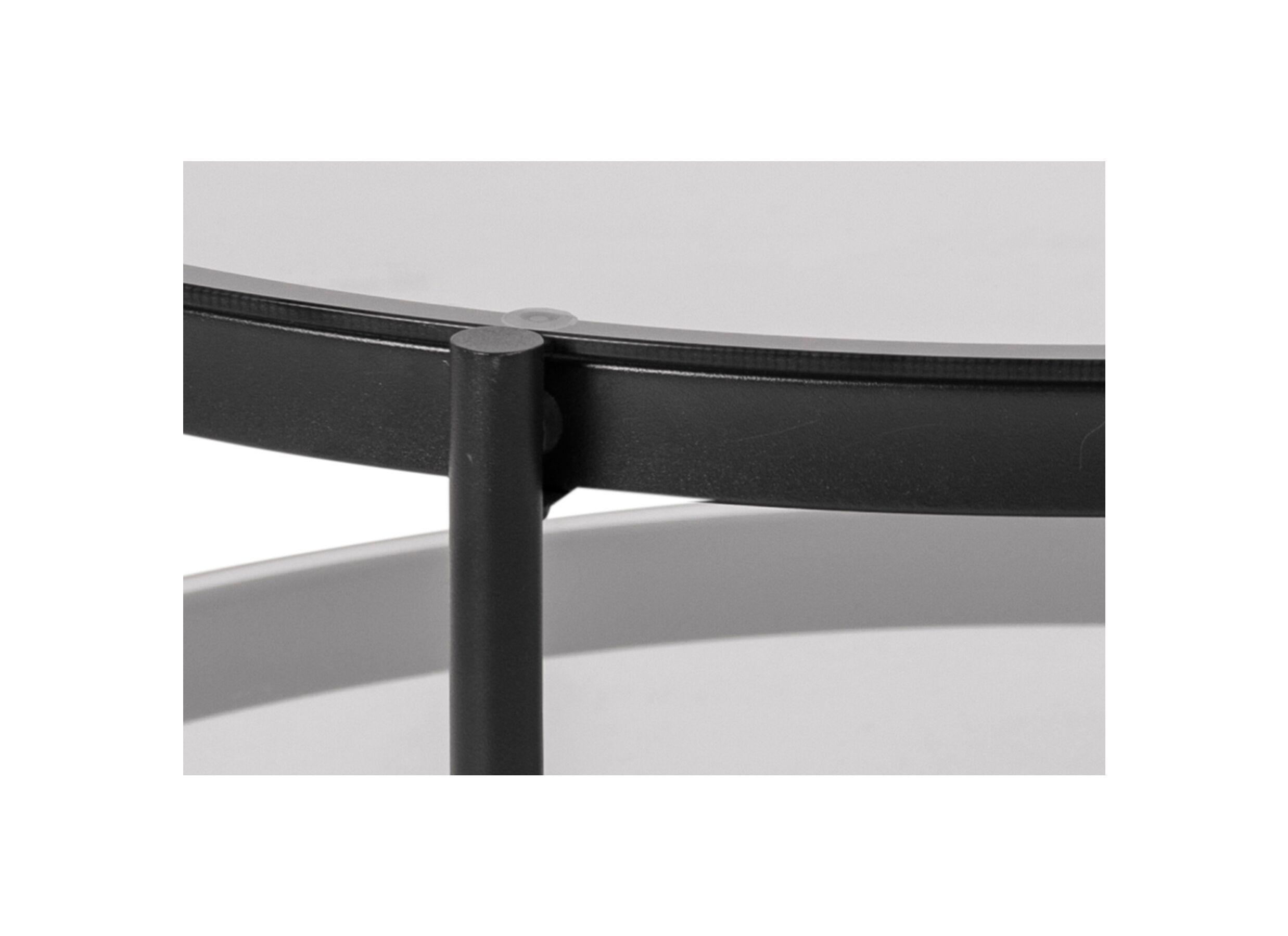 Salontafel Ø79cm - metaal - zwart mat & smoked glass